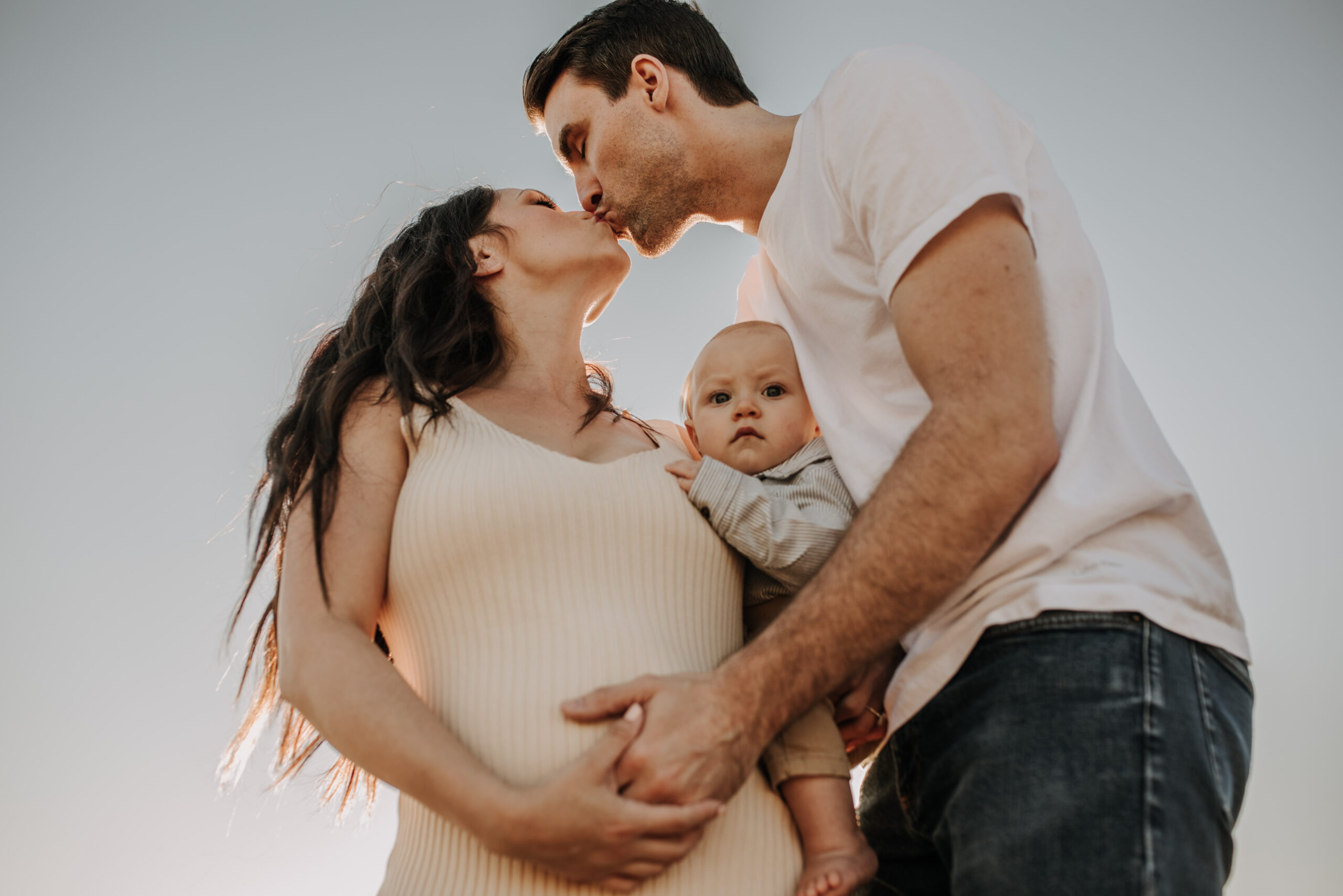 warm family beach photos golden hour sunset maternity San Diego family photographer Sabrina Kinsella sabrinalynnphoto