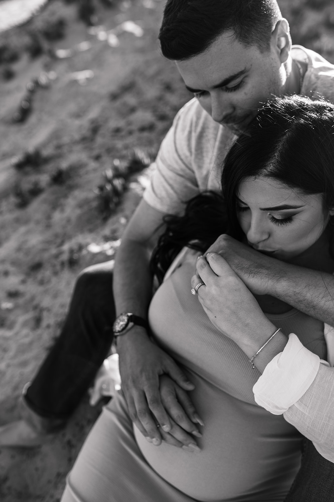 outdoor maternity beach sunset photos golden hour couples maternity San Diego maternity photographer Sabrina kinsella sabrinalynnphoto