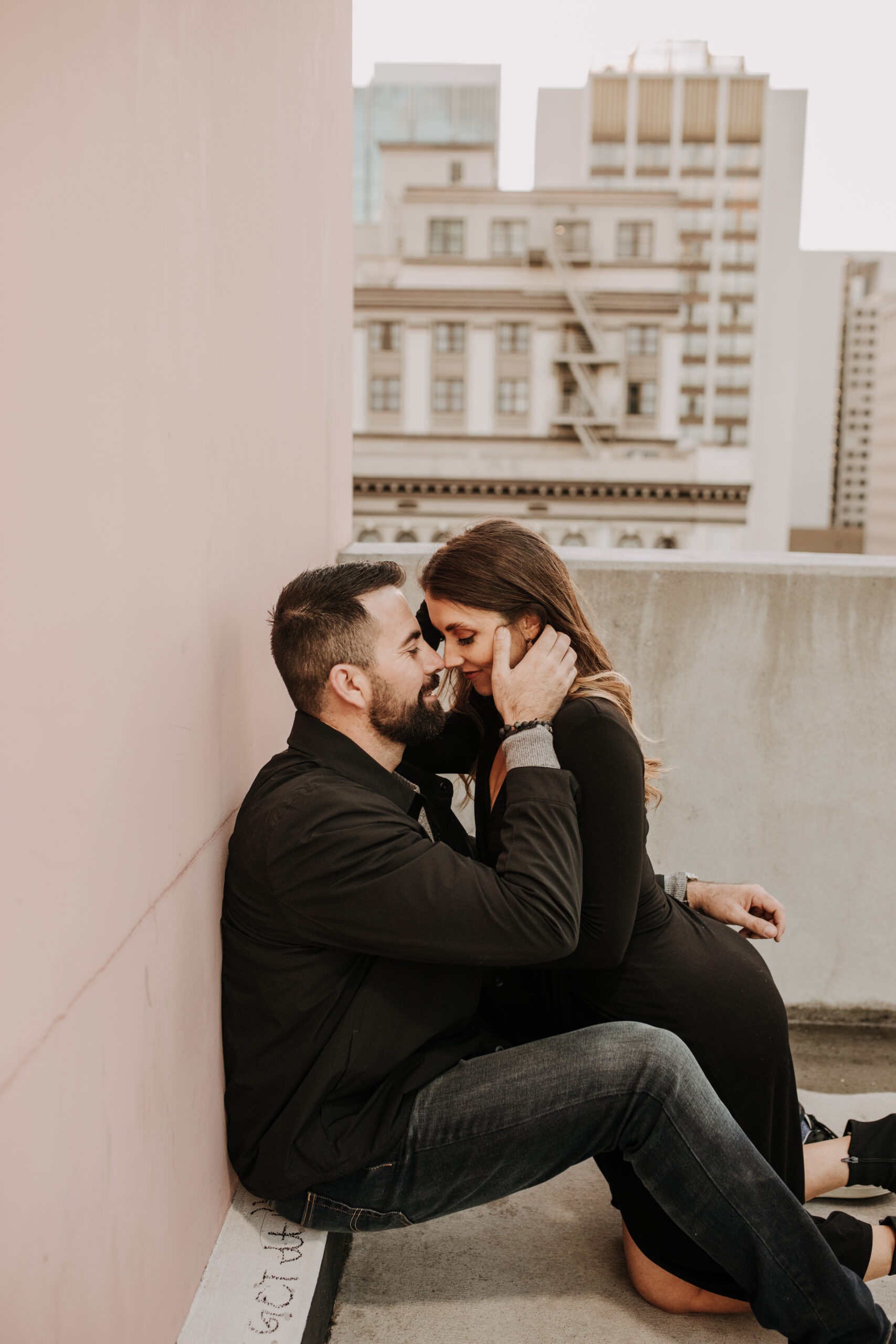 engagement photos outdoor engagement photos downtown city photos San Diego engagement photographer Sabrina Kinsella