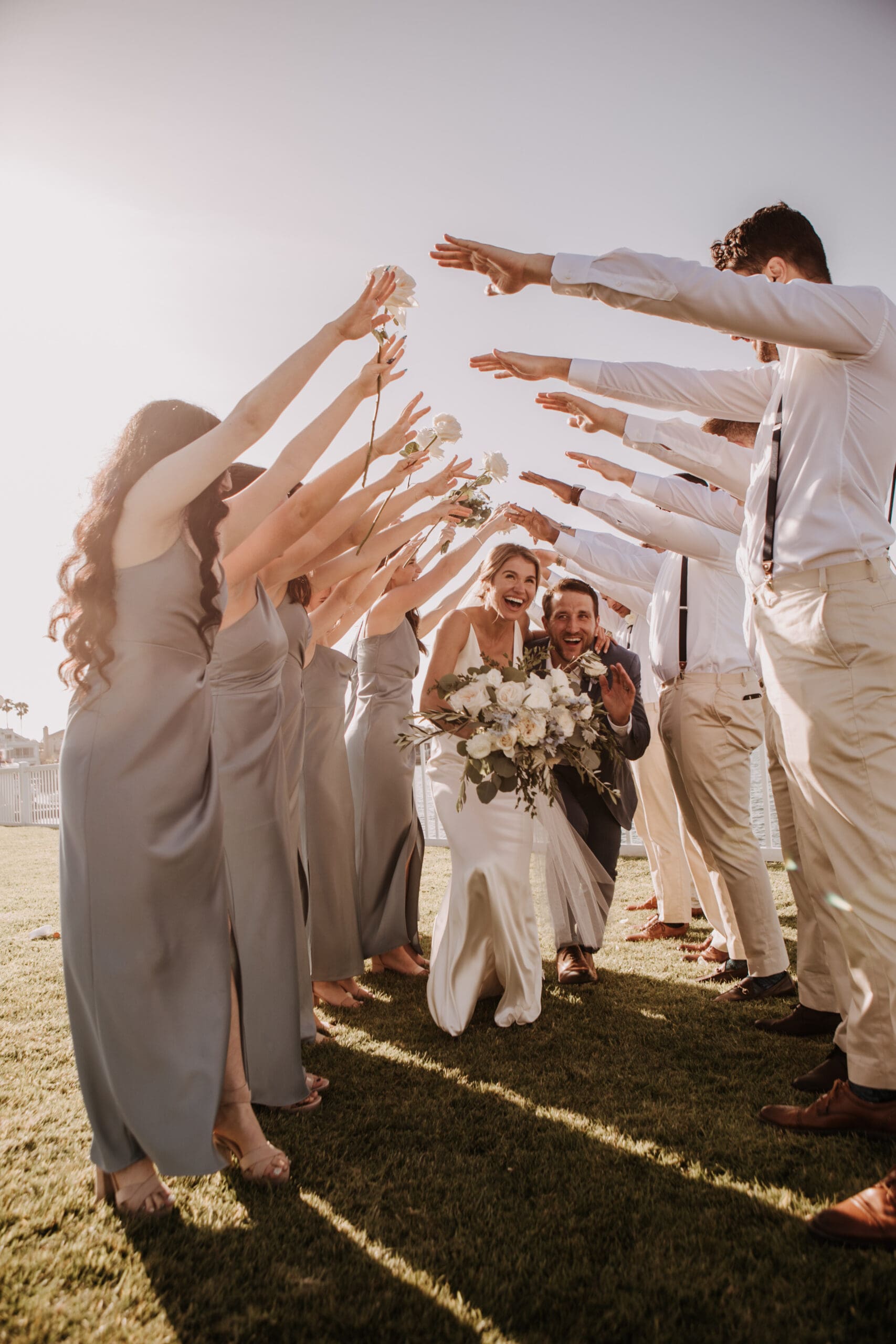 beach wedding Coronado cays outdoor beach wedding wedding dress wedding florals wedding party bride and groom marriage San Diego wedding photographer Sabrina kinsella Sabrina kinsella