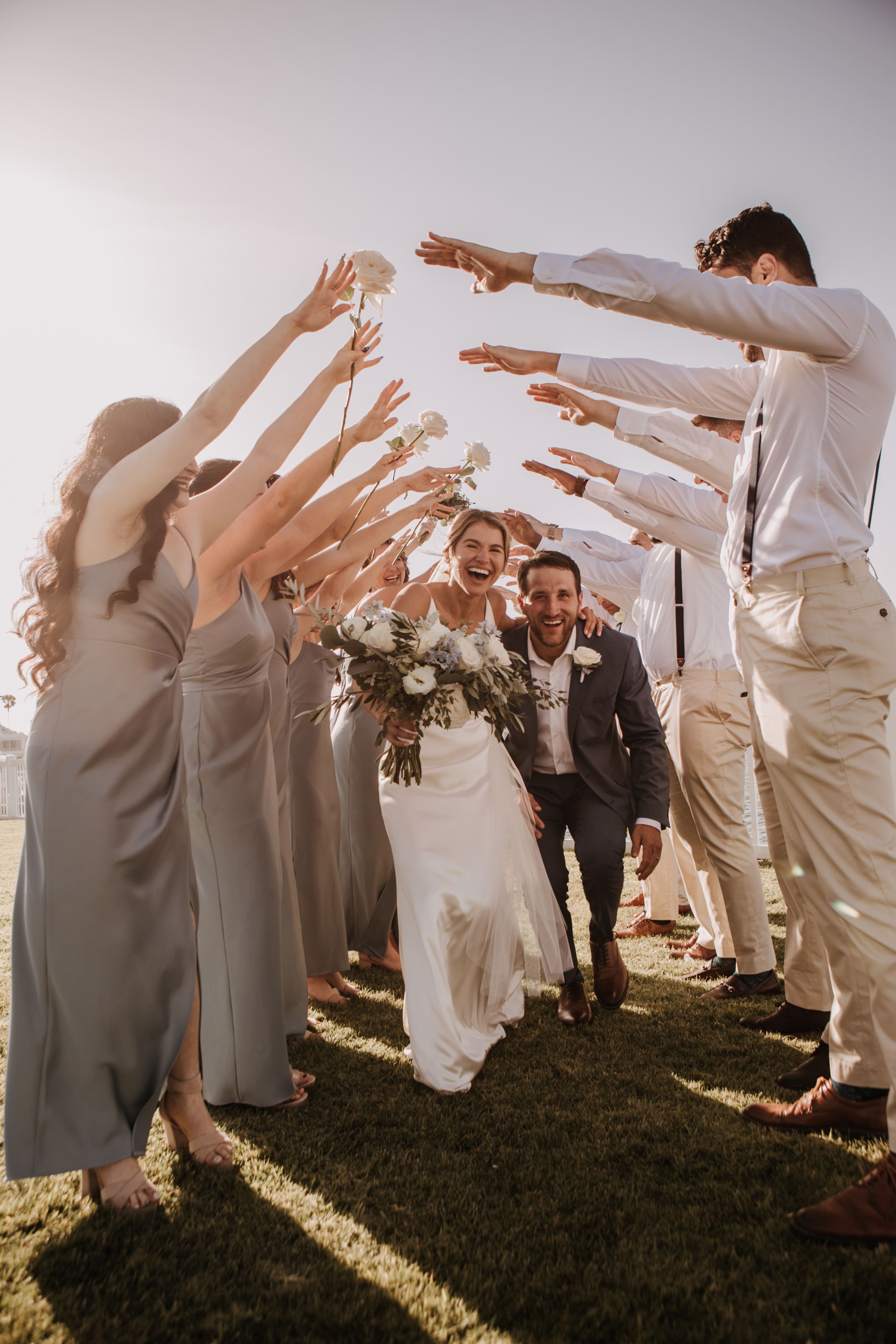 beach wedding Coronado cays outdoor beach wedding wedding dress wedding florals wedding party bride and groom marriage San Diego wedding photographer Sabrina kinsella Sabrina kinsella 