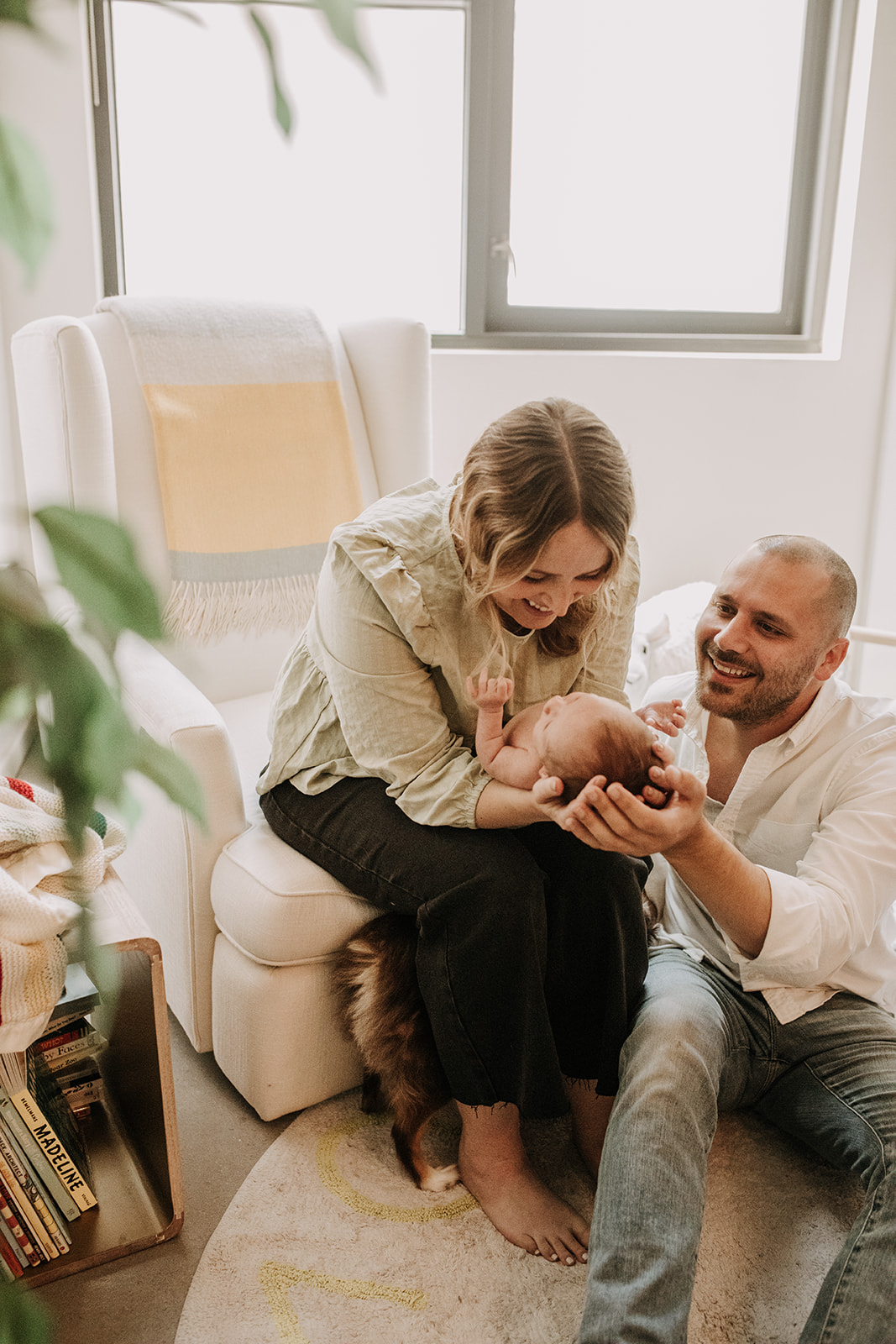 in home newborn photos newborn baby infant family photos in home family session San Diego family photographer Sabrina Kinsella