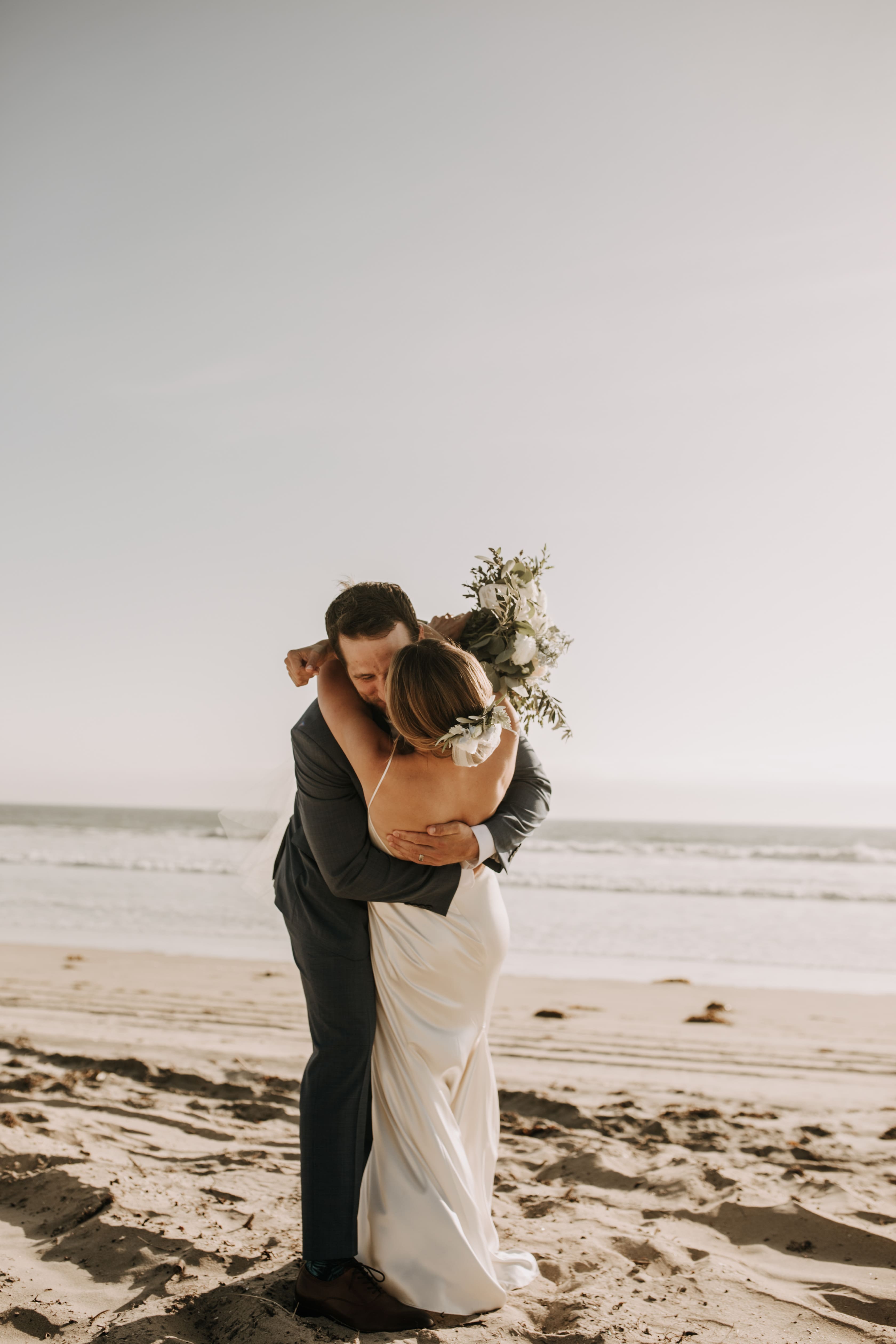 beach wedding Coronado cays outdoor beach wedding wedding dress wedding florals wedding party bride and groom marriage San Diego wedding photographer Sabrina kinsella Sabrina kinsella 