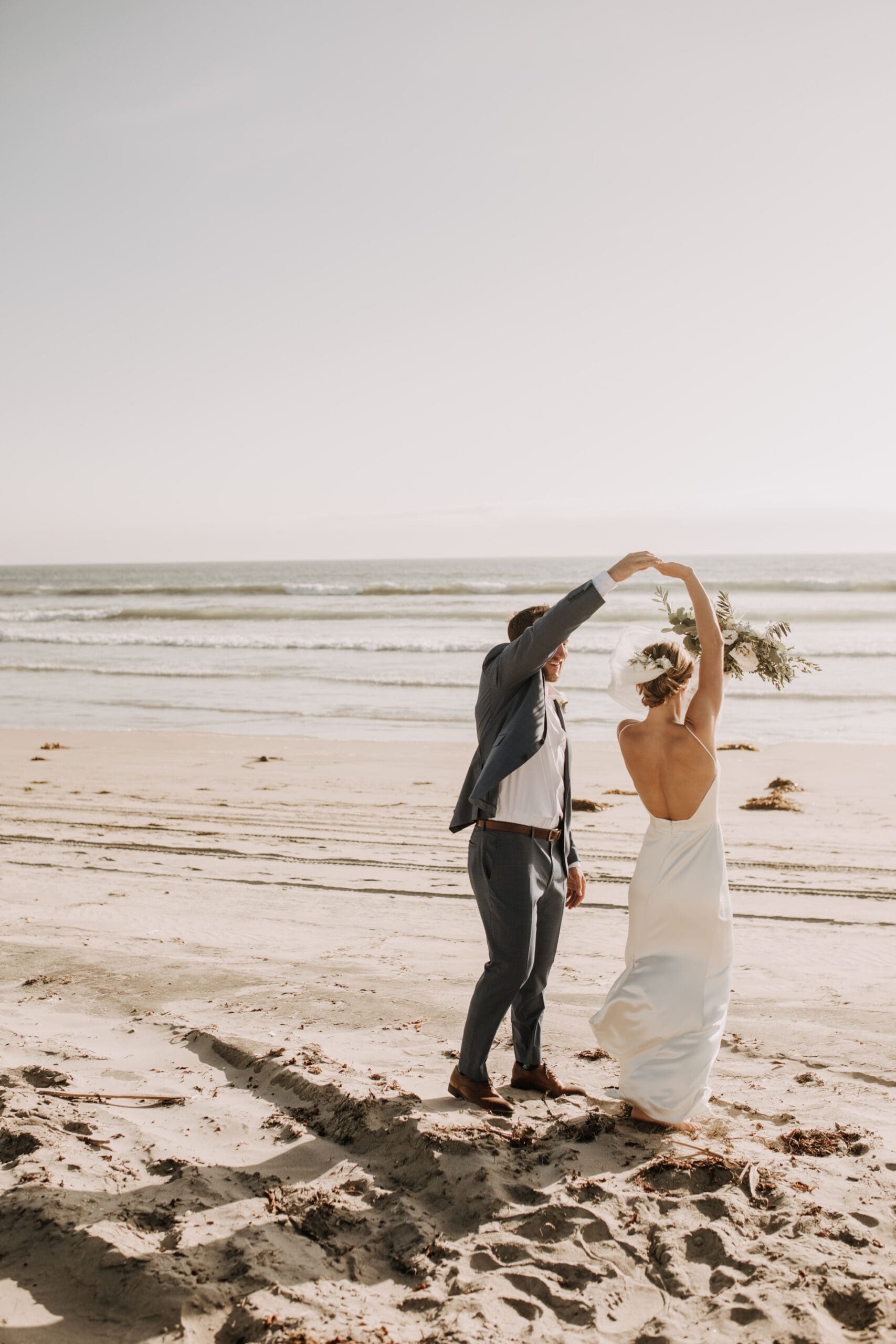 beach wedding Coronado cays outdoor beach wedding wedding dress wedding florals wedding party bride and groom marriage San Diego wedding photographer Sabrina kinsella Sabrina kinsella