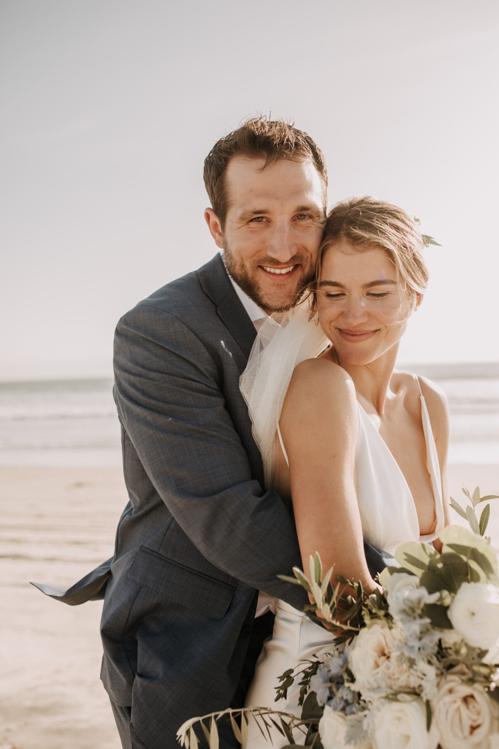 beach wedding Coronado cays outdoor beach wedding wedding dress wedding florals wedding party bride and groom marriage San Diego wedding photographer Sabrina kinsella Sabrina kinsella