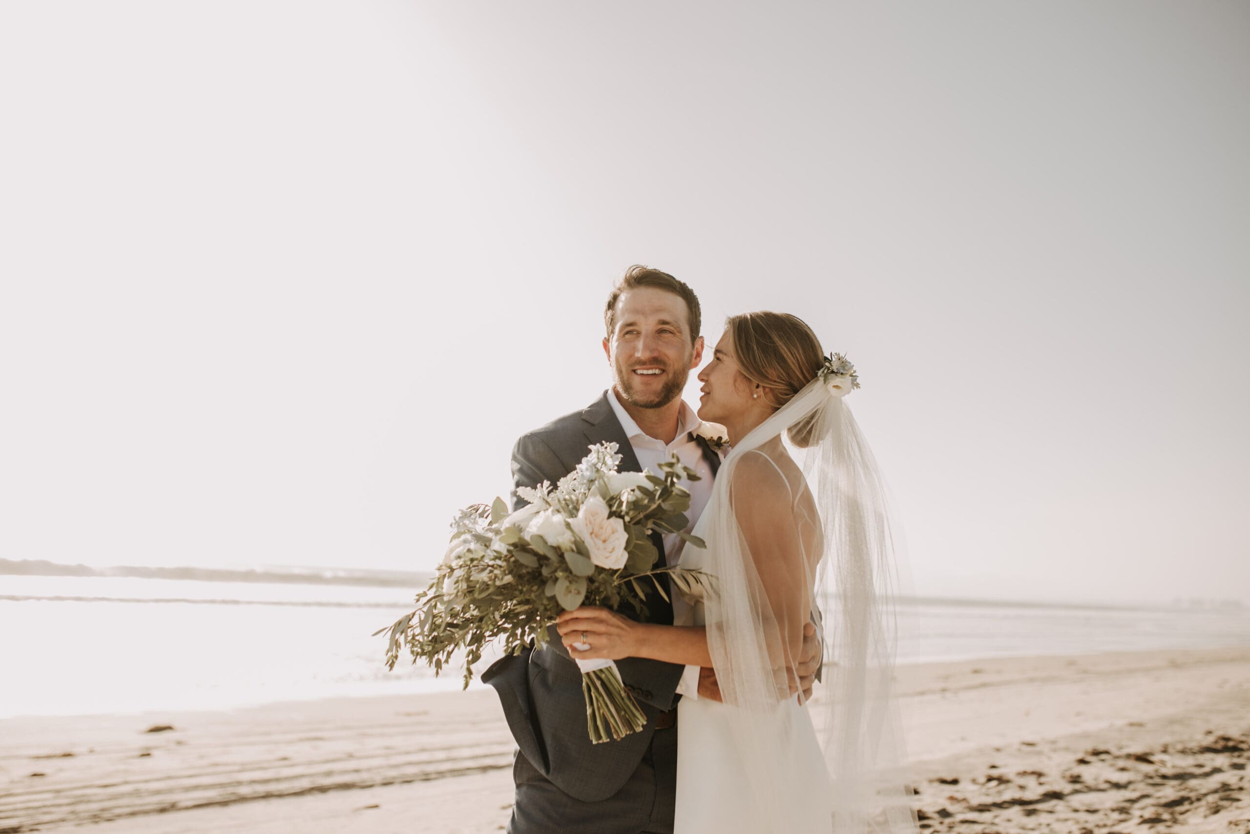 beach wedding Coronado cays outdoor beach wedding wedding dress wedding florals wedding party bride and groom marriage San Diego wedding photographer Sabrina kinsella Sabrina kinsella