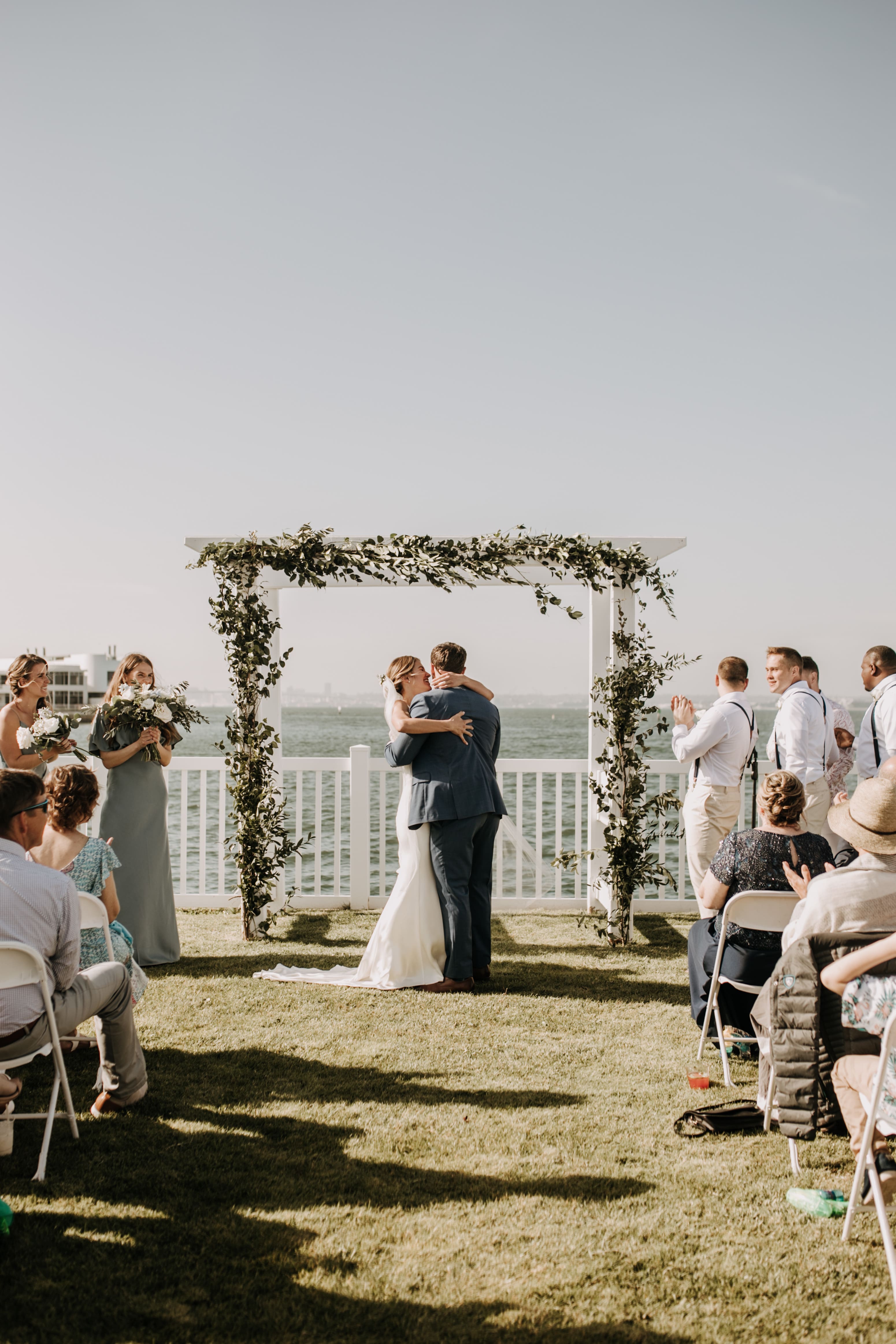 beach wedding Coronado cays outdoor beach wedding wedding dress wedding florals wedding party bride and groom marriage San Diego wedding photographer Sabrina kinsella Sabrina kinsella 