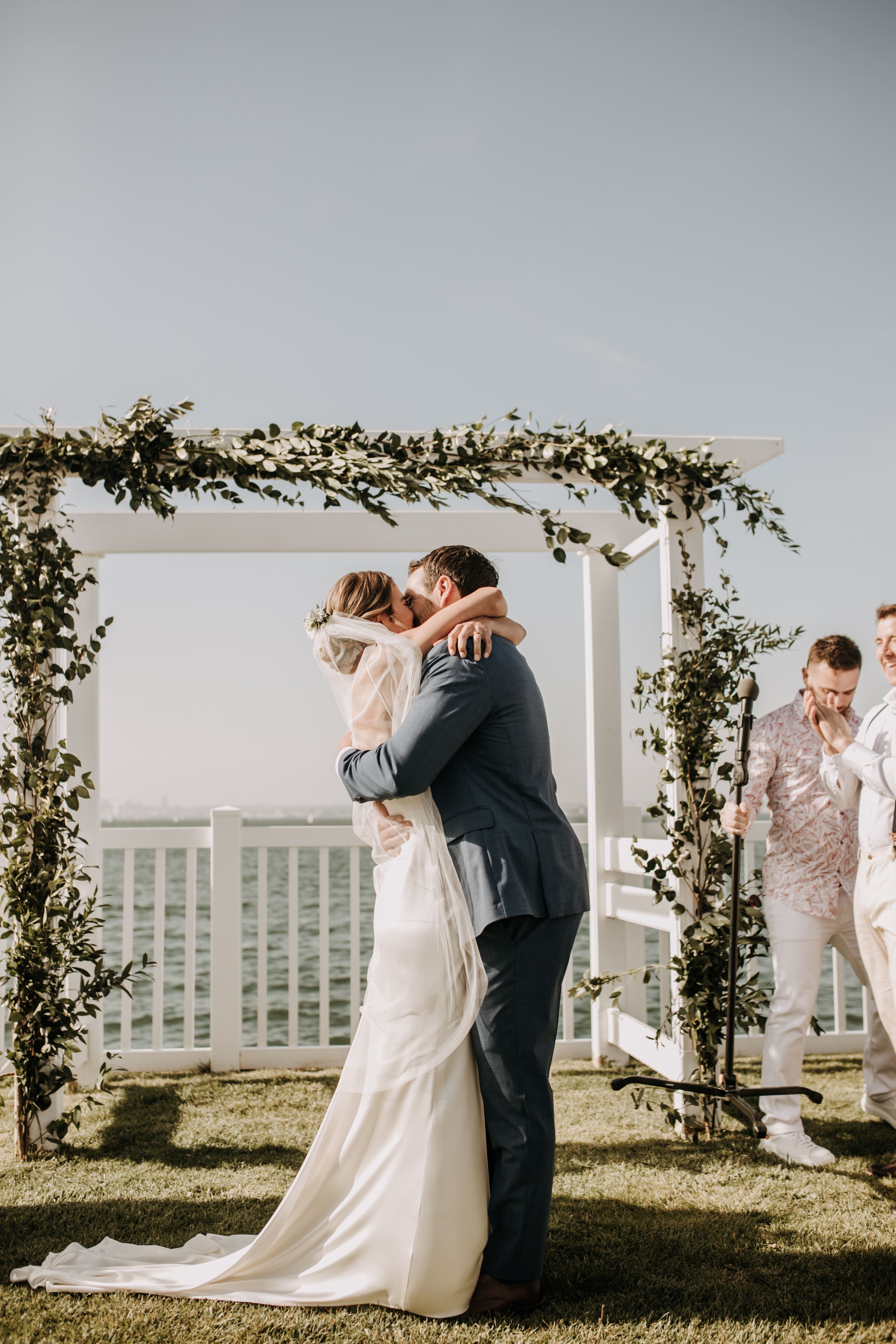 beach wedding Coronado cays outdoor beach wedding wedding dress wedding florals wedding party bride and groom marriage San Diego wedding photographer Sabrina kinsella Sabrina kinsella 