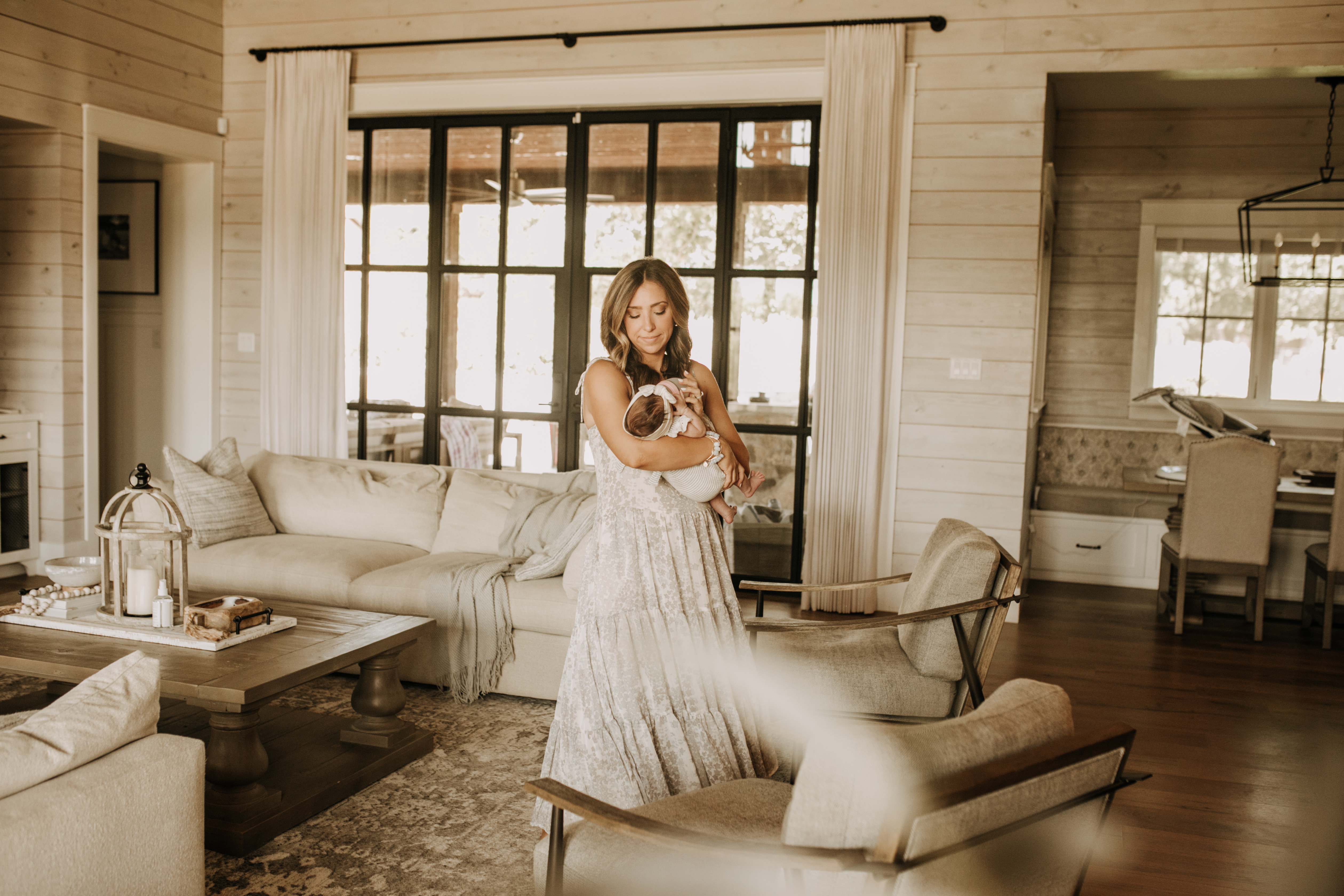 in home newborn session warm in home family photos 