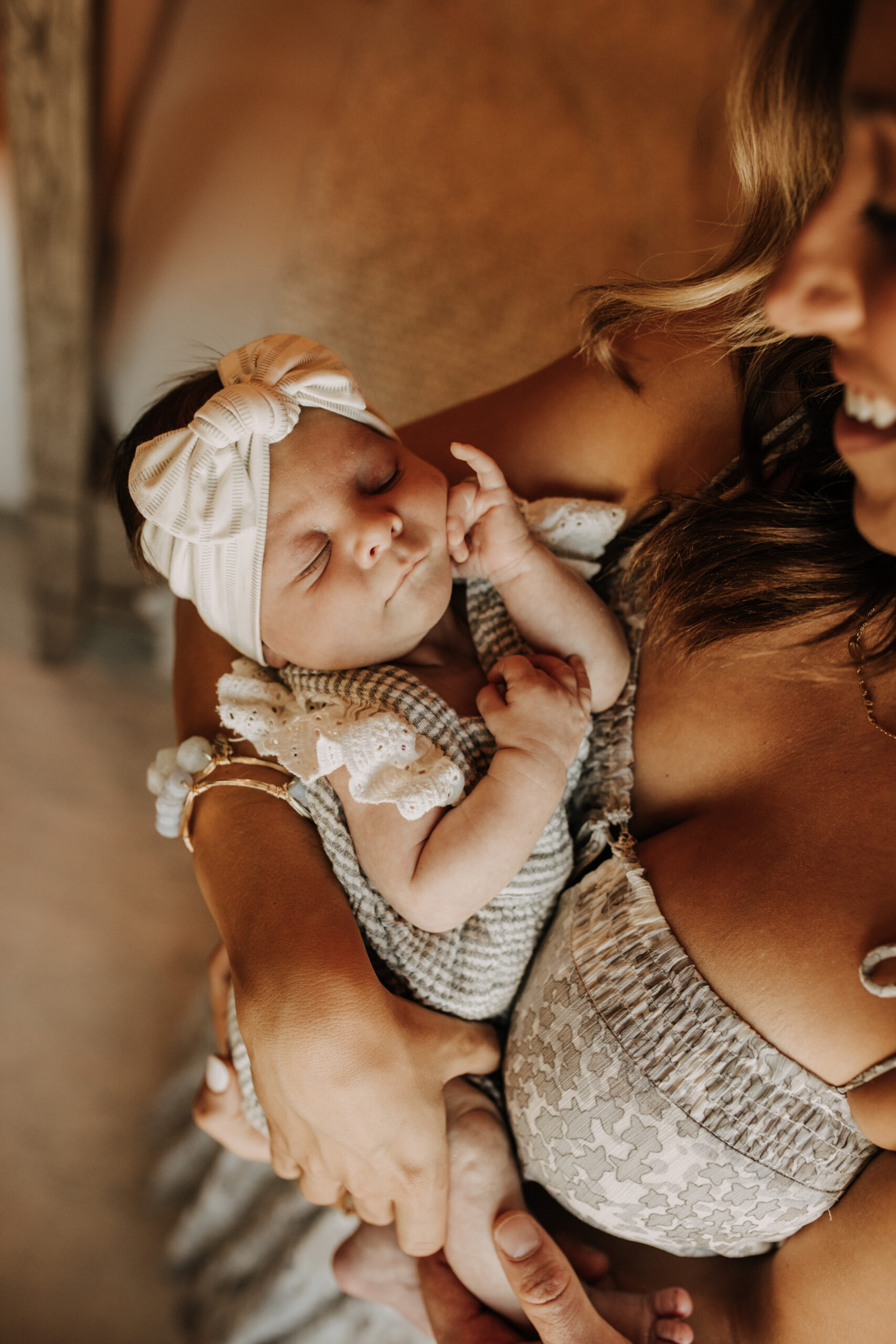 in home newborn session warm in home family photos