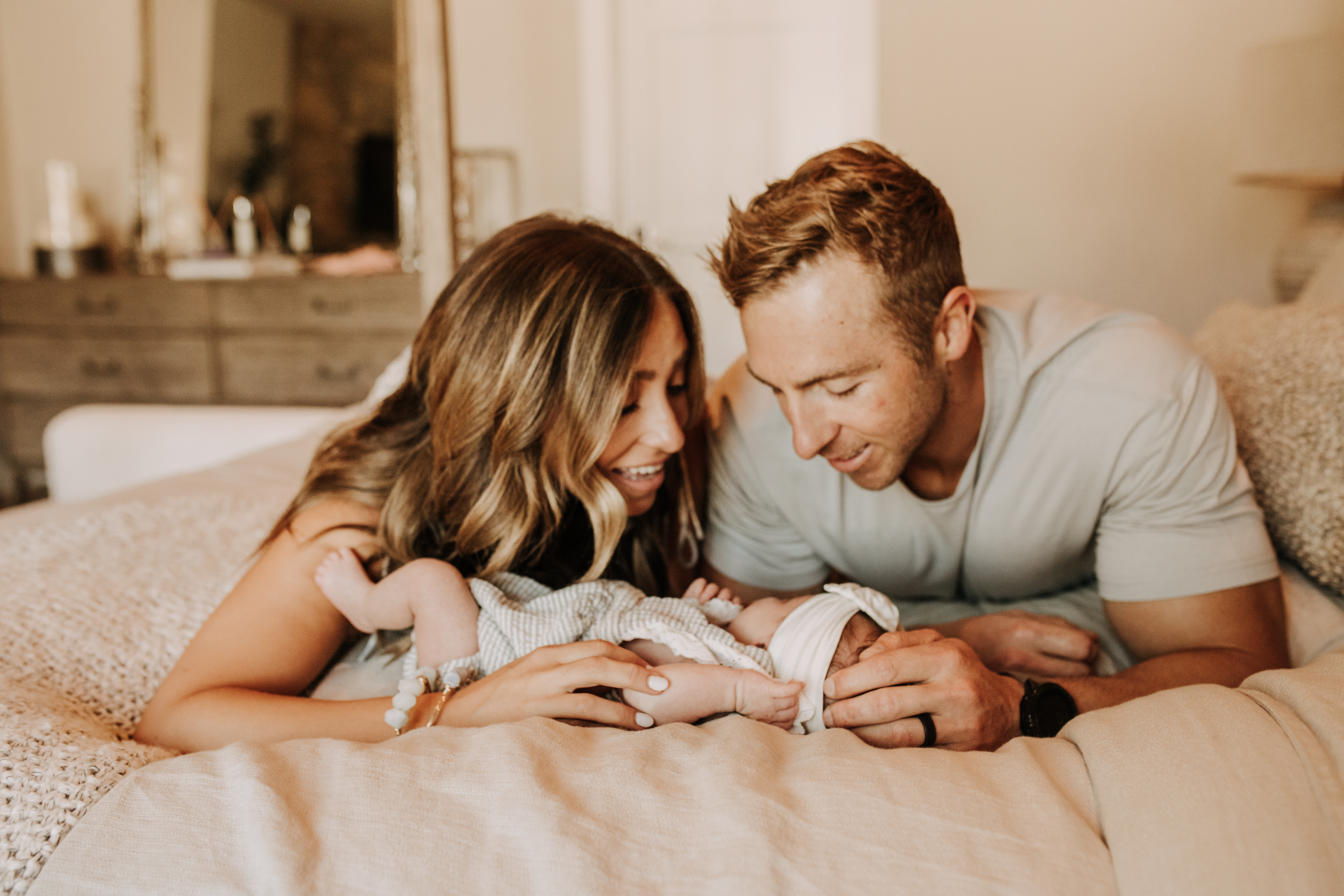 in home newborn session warm in home family photos 