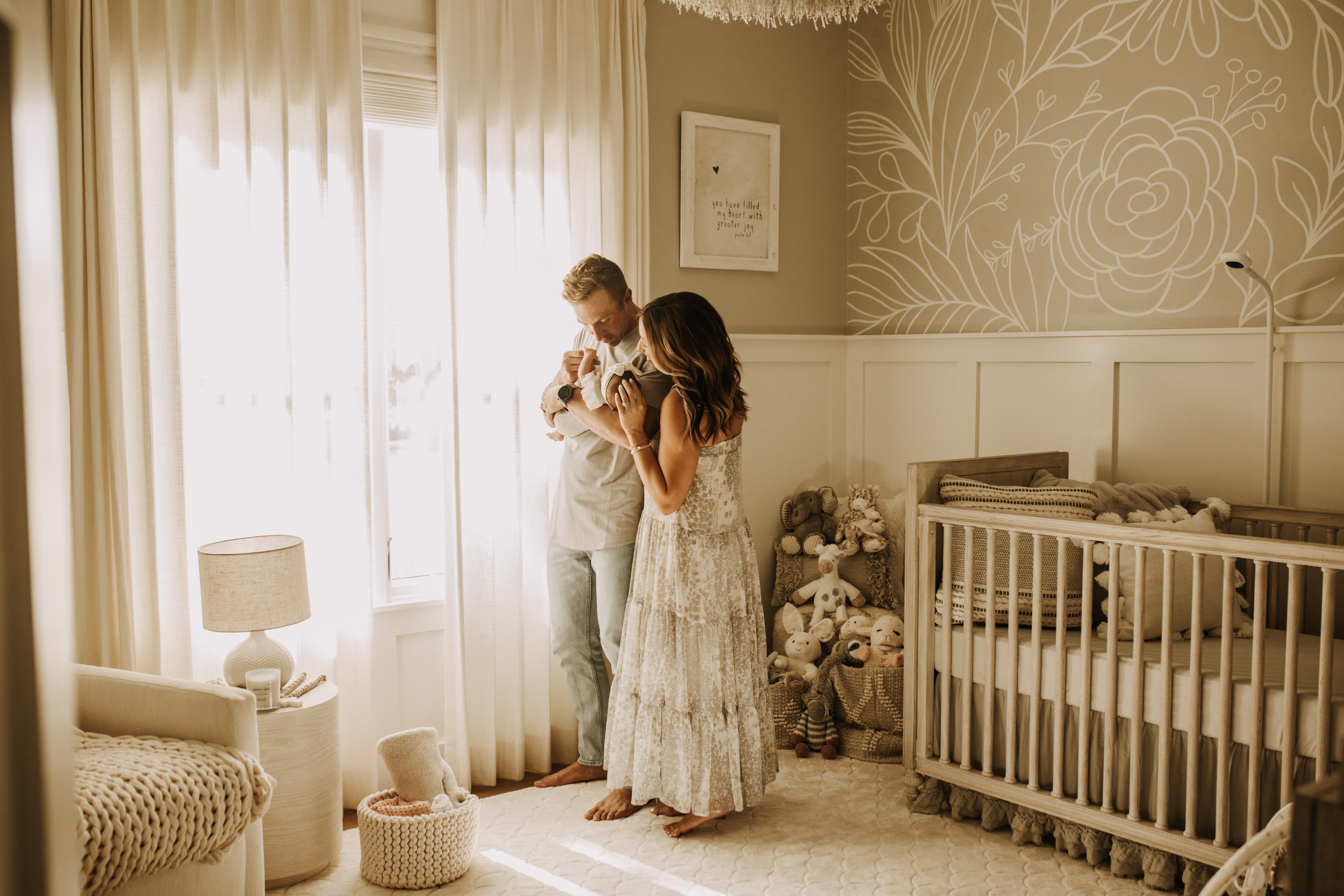 in home newborn session warm in home family photos 