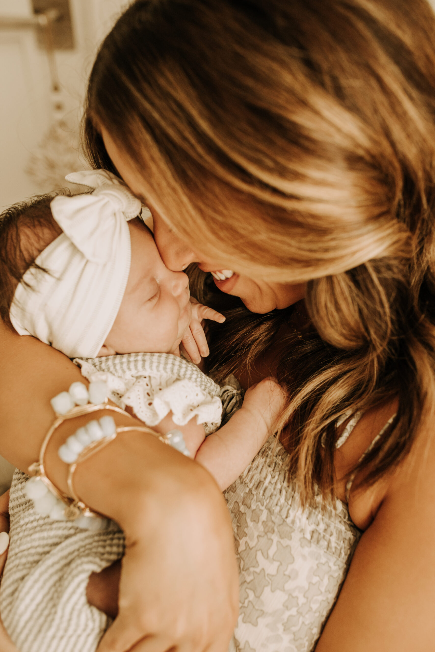 in home newborn session warm in home family photos