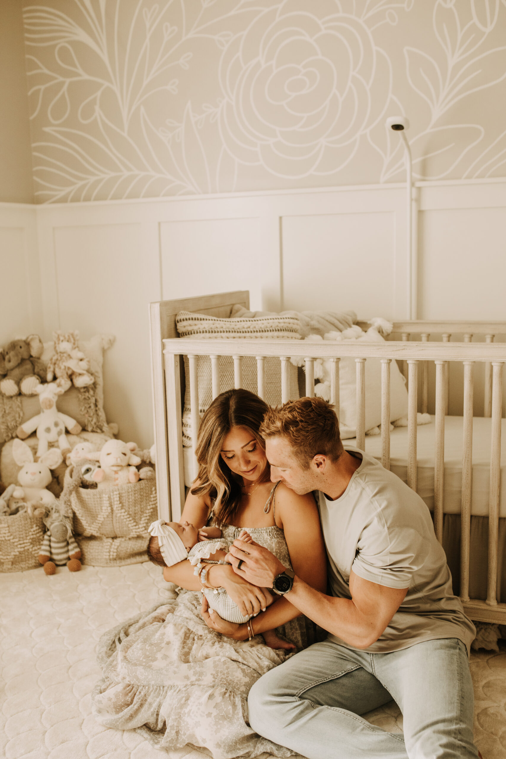 in home newborn session warm in home family photos