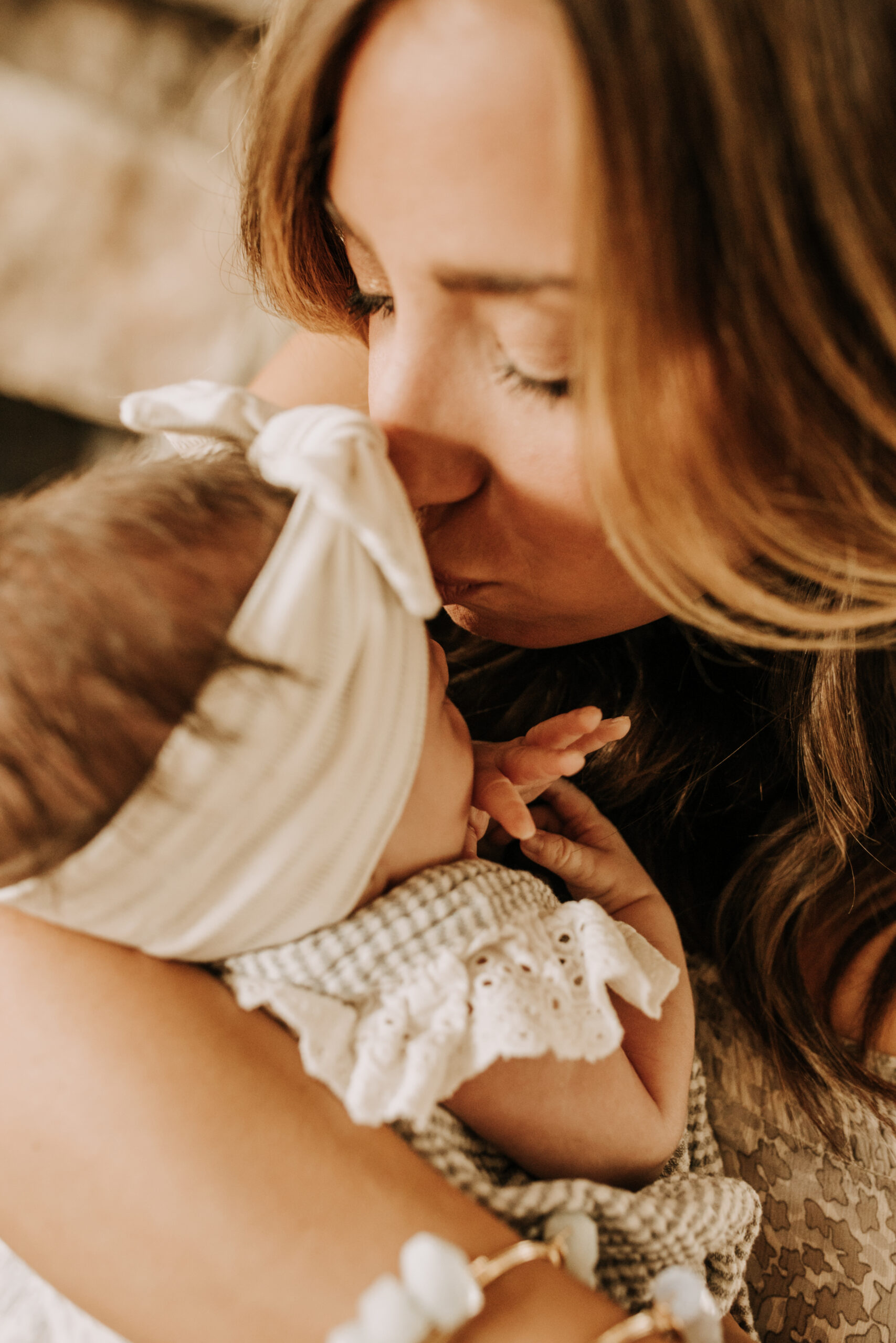 in home newborn session warm in home family photos