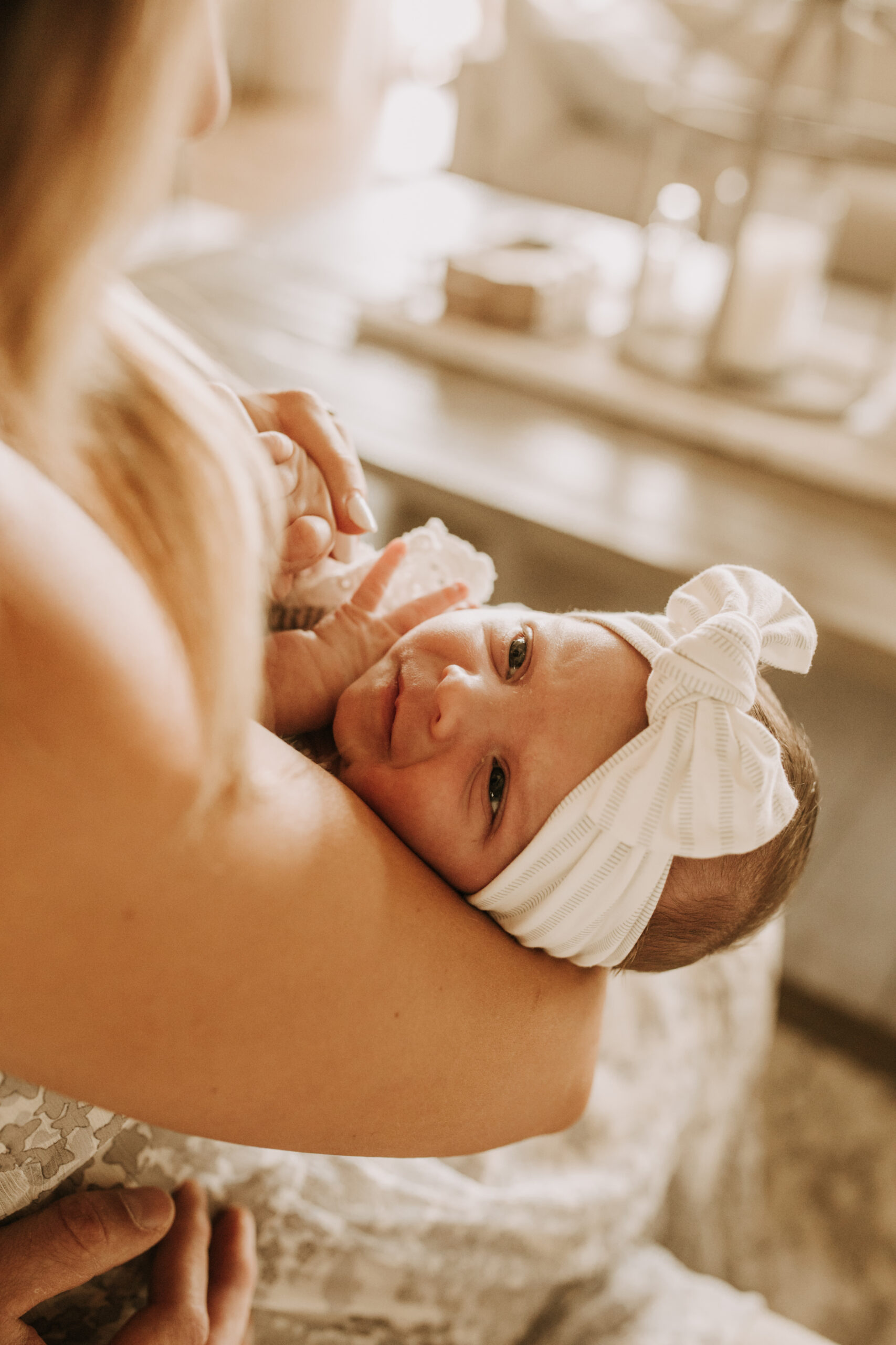 in home newborn session warm in home family photos