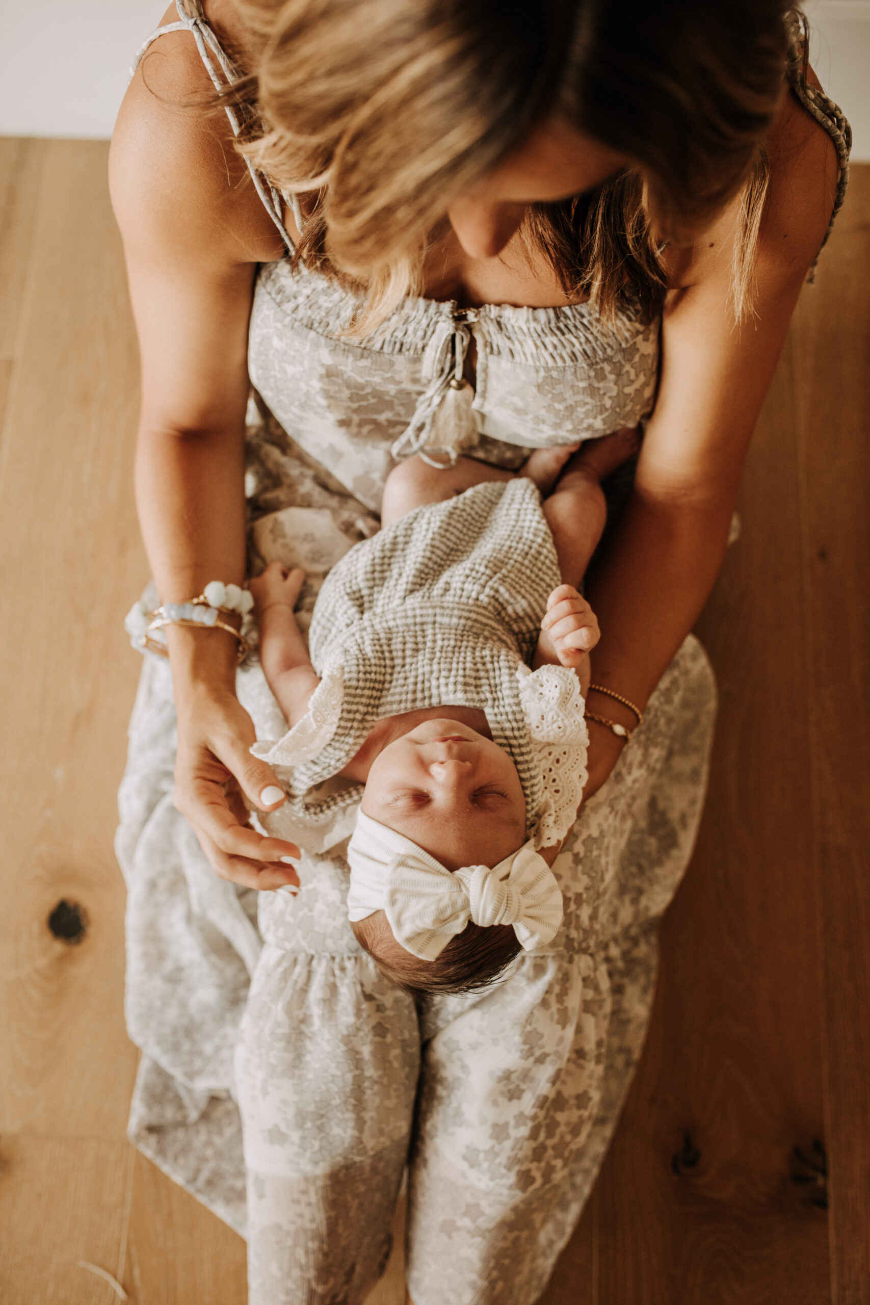 in home newborn session warm in home family photos