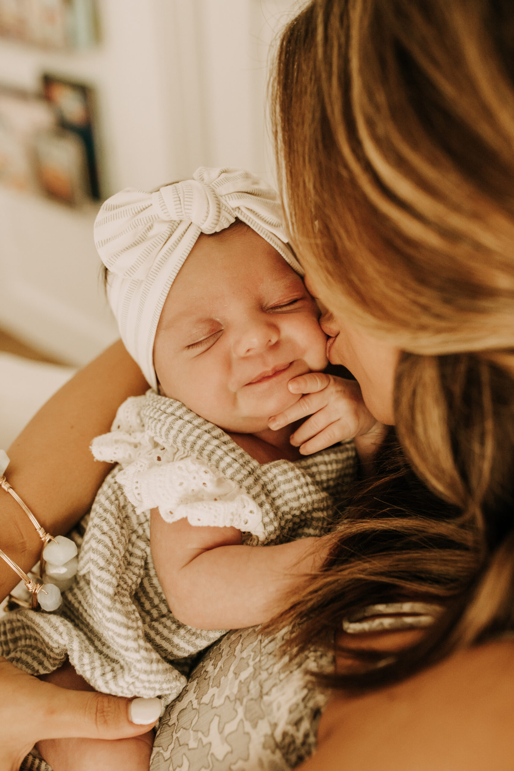 in home newborn session warm in home family photos