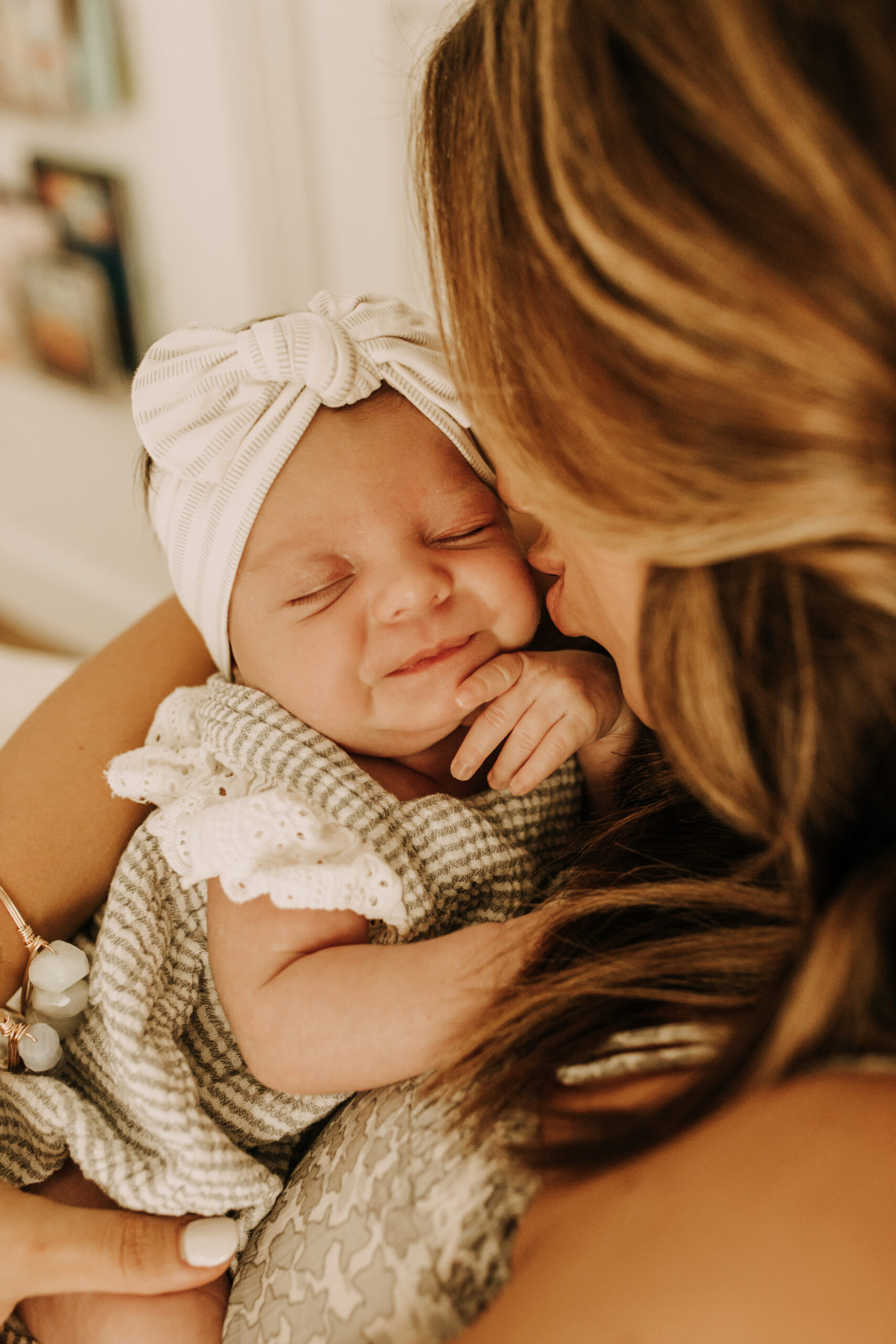 in home newborn session warm in home family photos