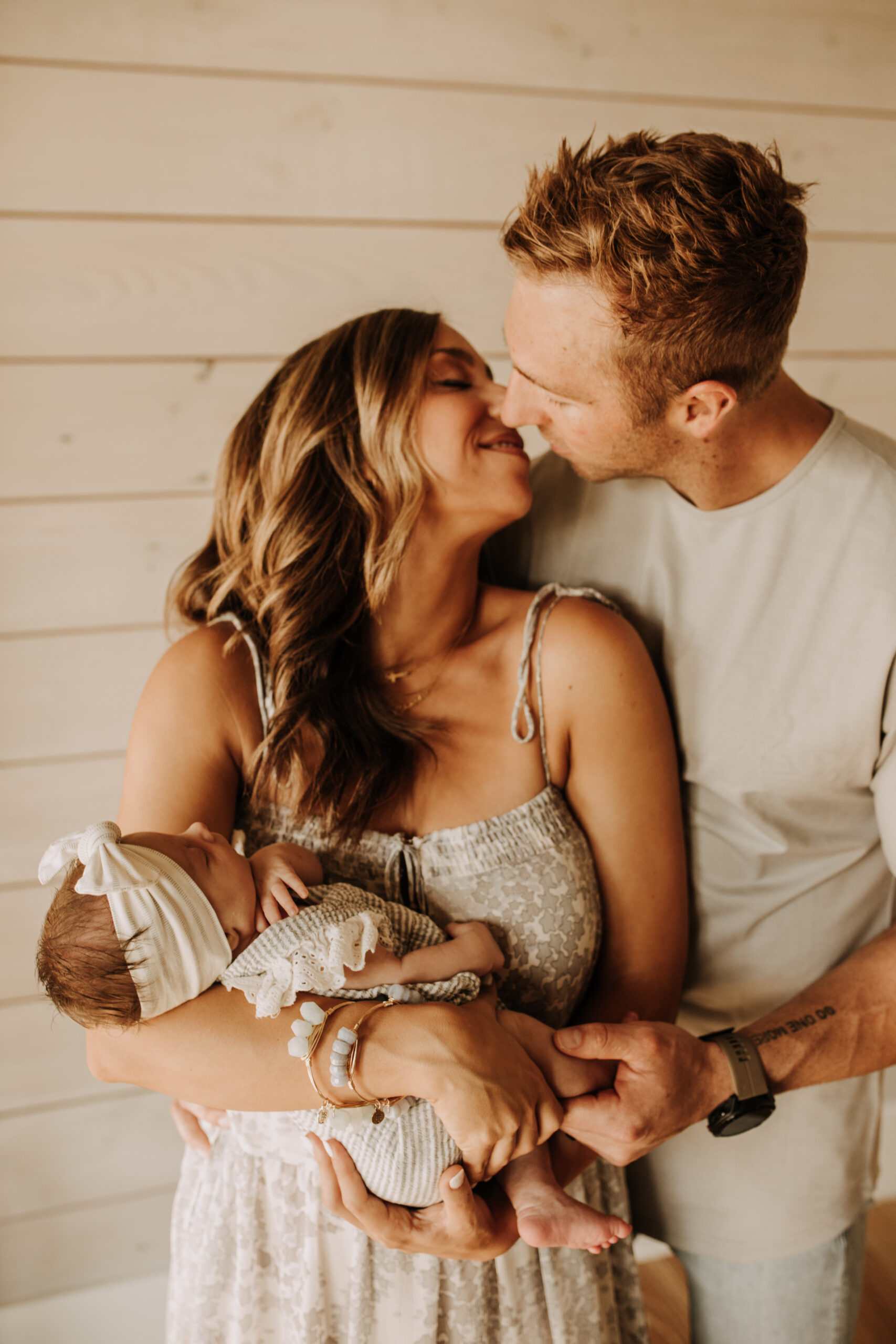 in home newborn session warm in home family photos