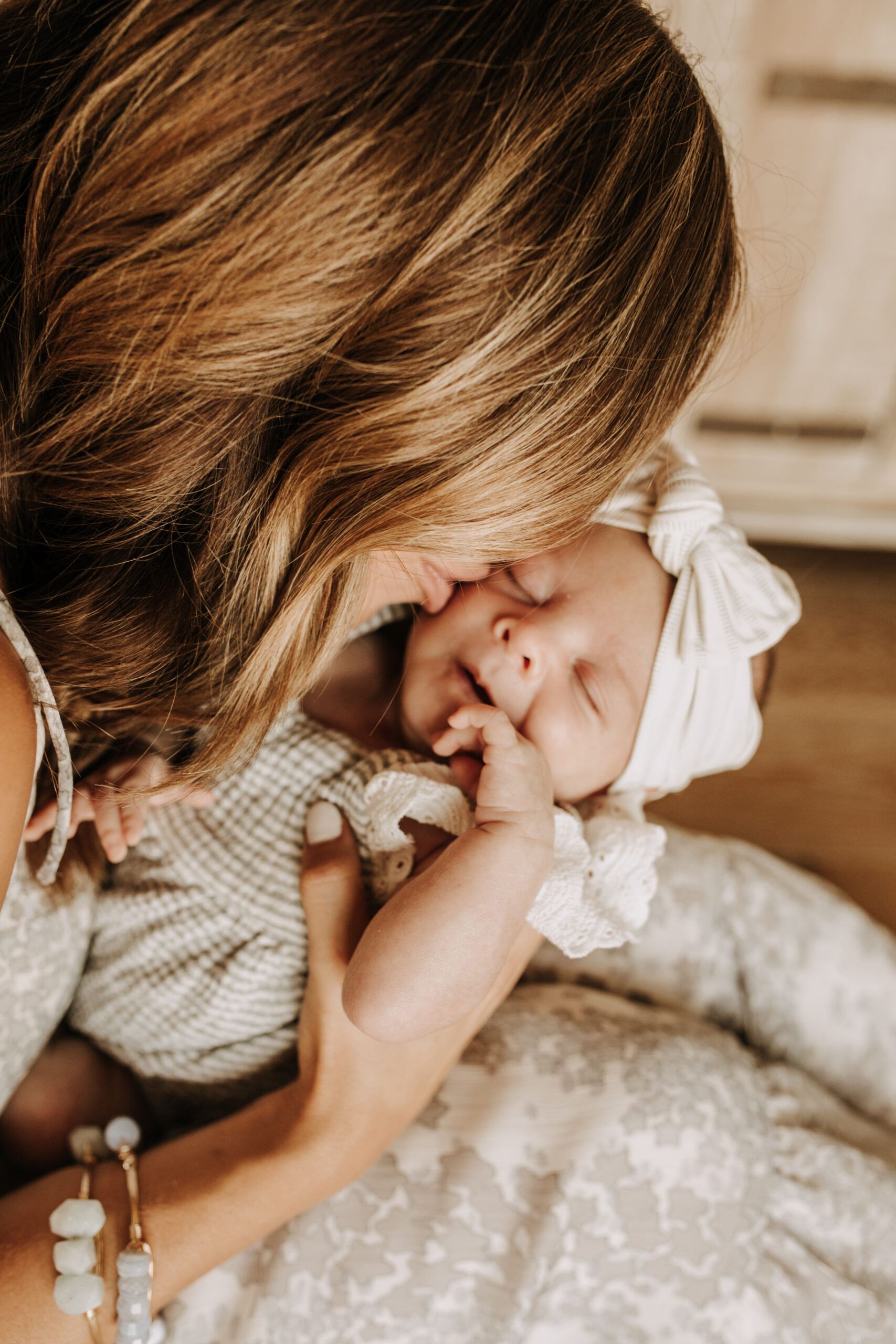 in home newborn session warm in home family photos