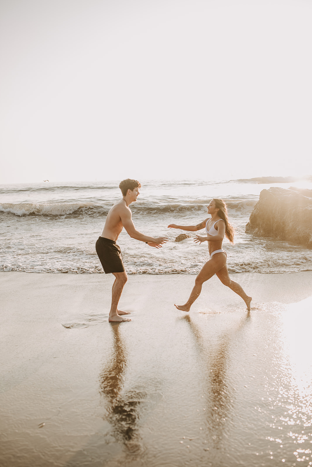 beach San Diego sunset golden hour beach couples photoshoot couples session San Diego couples photographer Sabrina Kinsella