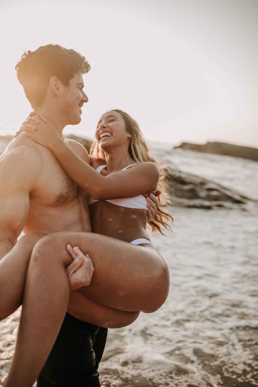 beach San Diego sunset golden hour beach couples photoshoot couples session San Diego couples photographer Sabrina Kinsella