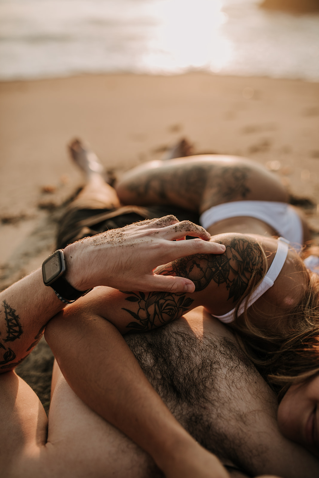 beach San Diego sunset golden hour beach couples photoshoot couples session San Diego couples photographer Sabrina Kinsella