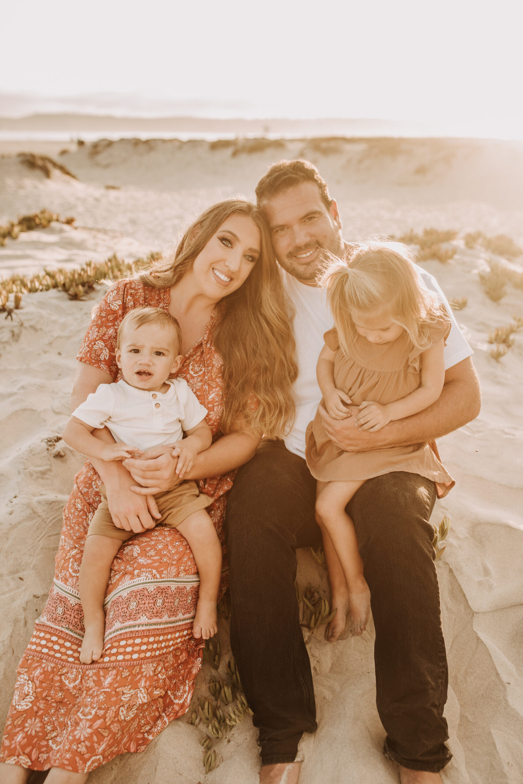 beach family photos outdoor family photos beach golden hour sunset photos San Diego family photographer Sabrina kinsella sabrinalynnphoto