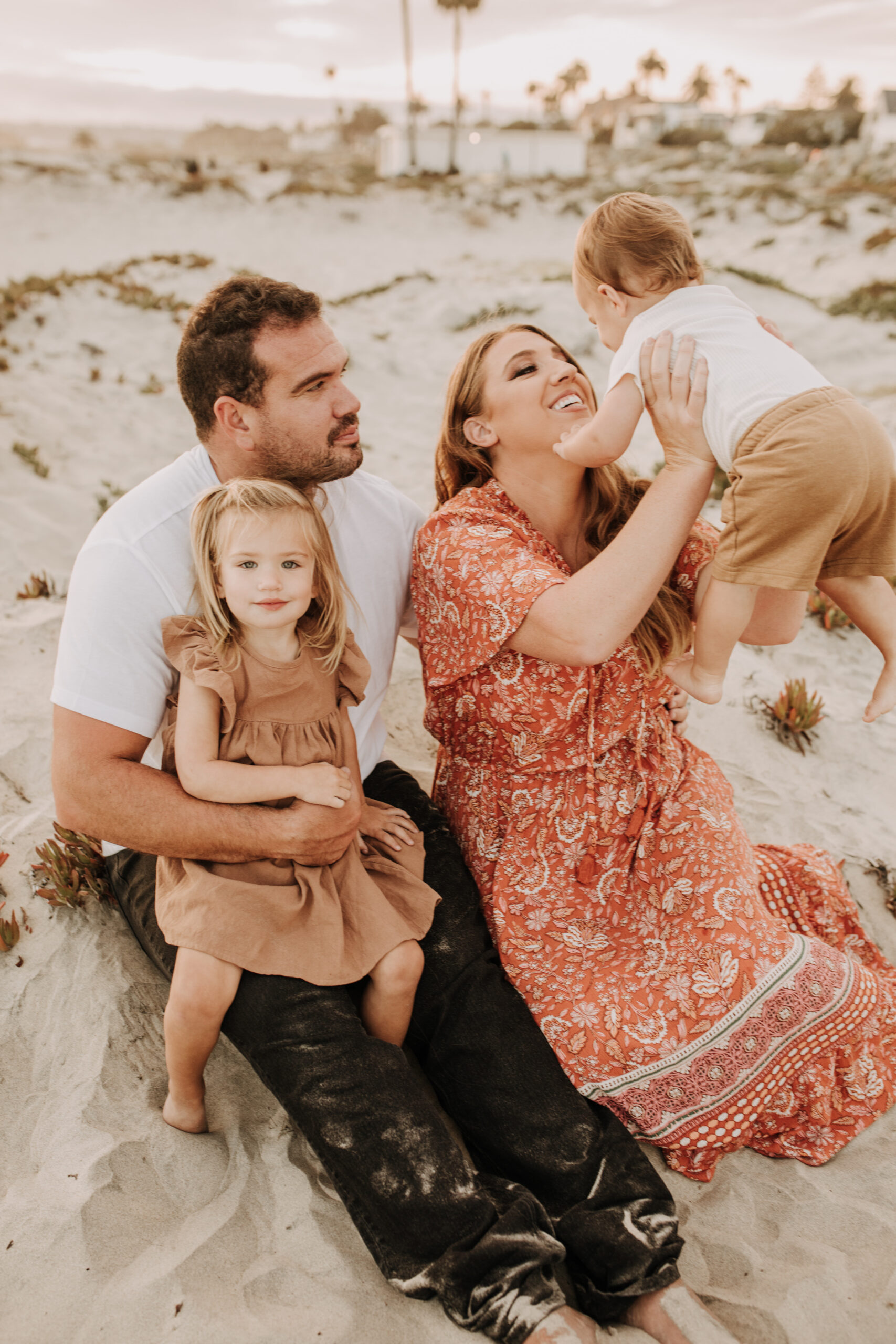 beach family photos outdoor family photos beach golden hour sunset photos San Diego family photographer Sabrina kinsella sabrinalynnphoto