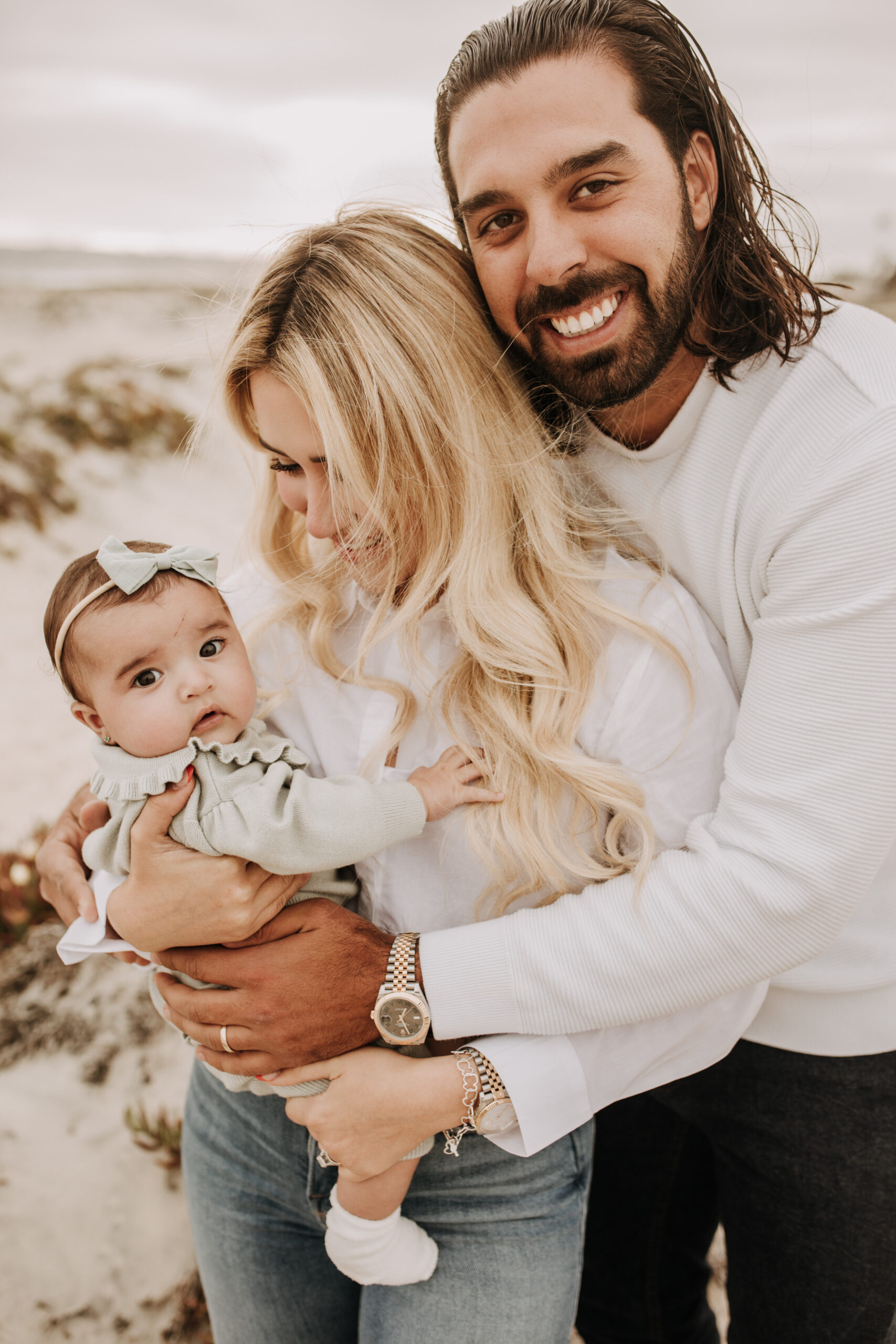 family beach session family photos on beach cloudy day beach family photoshoot San Diego family photographer Sabrina kinsella abrinalynnphoto