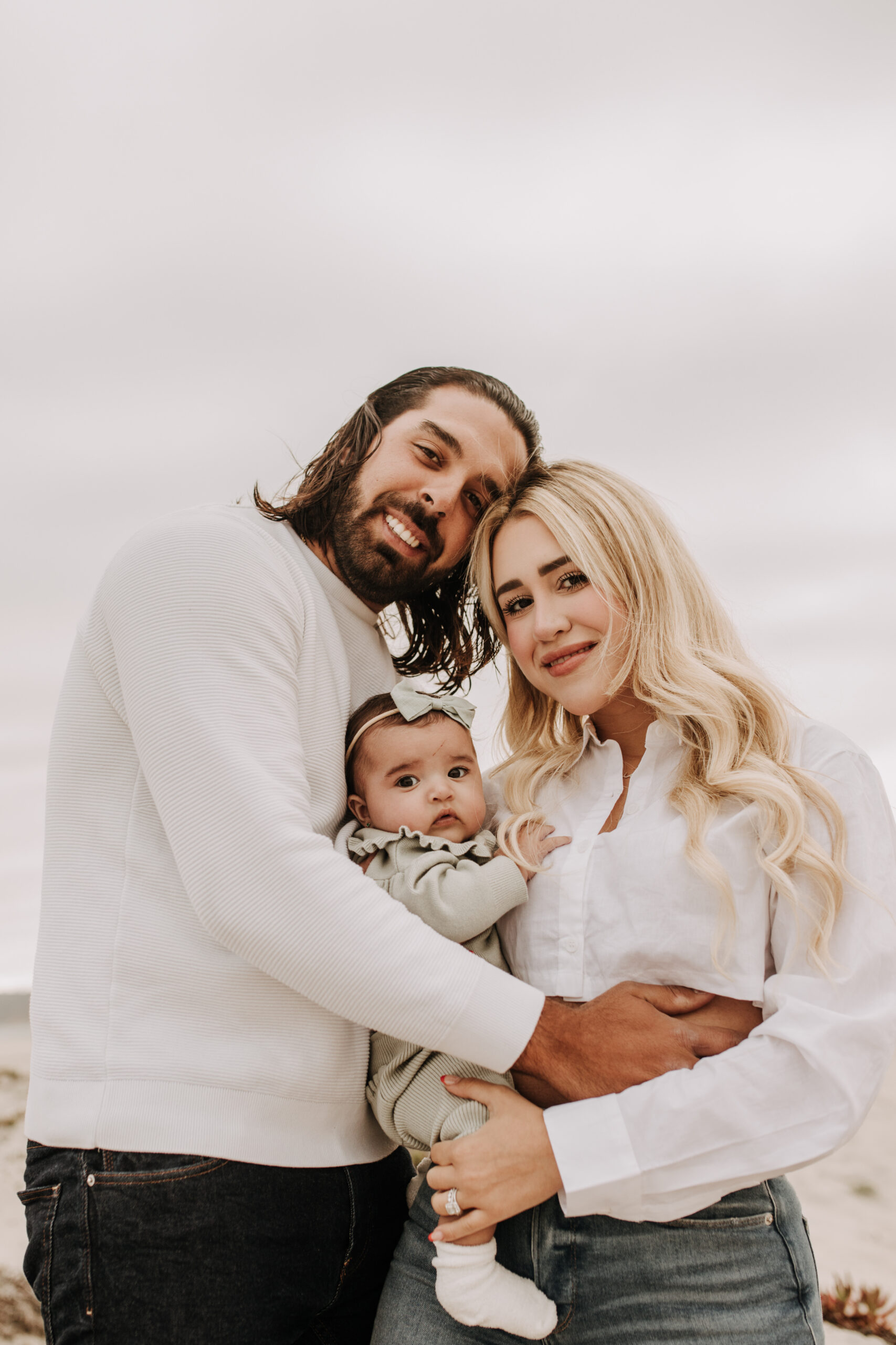 family beach session family photos on beach cloudy day beach family photoshoot San Diego family photographer Sabrina kinsella abrinalynnphoto