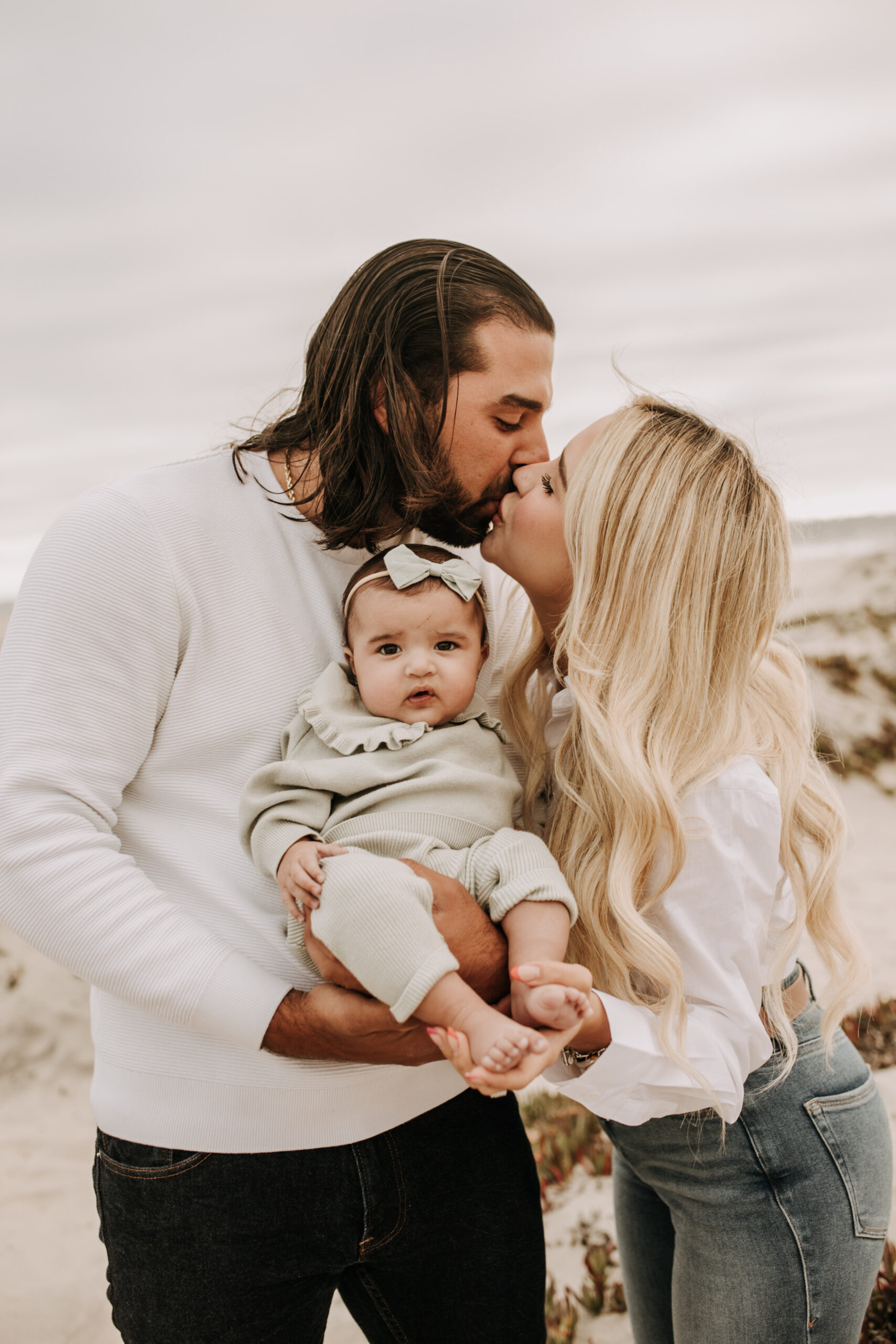 family beach session family photos on beach cloudy day beach family photoshoot San Diego family photographer Sabrina kinsella abrinalynnphoto