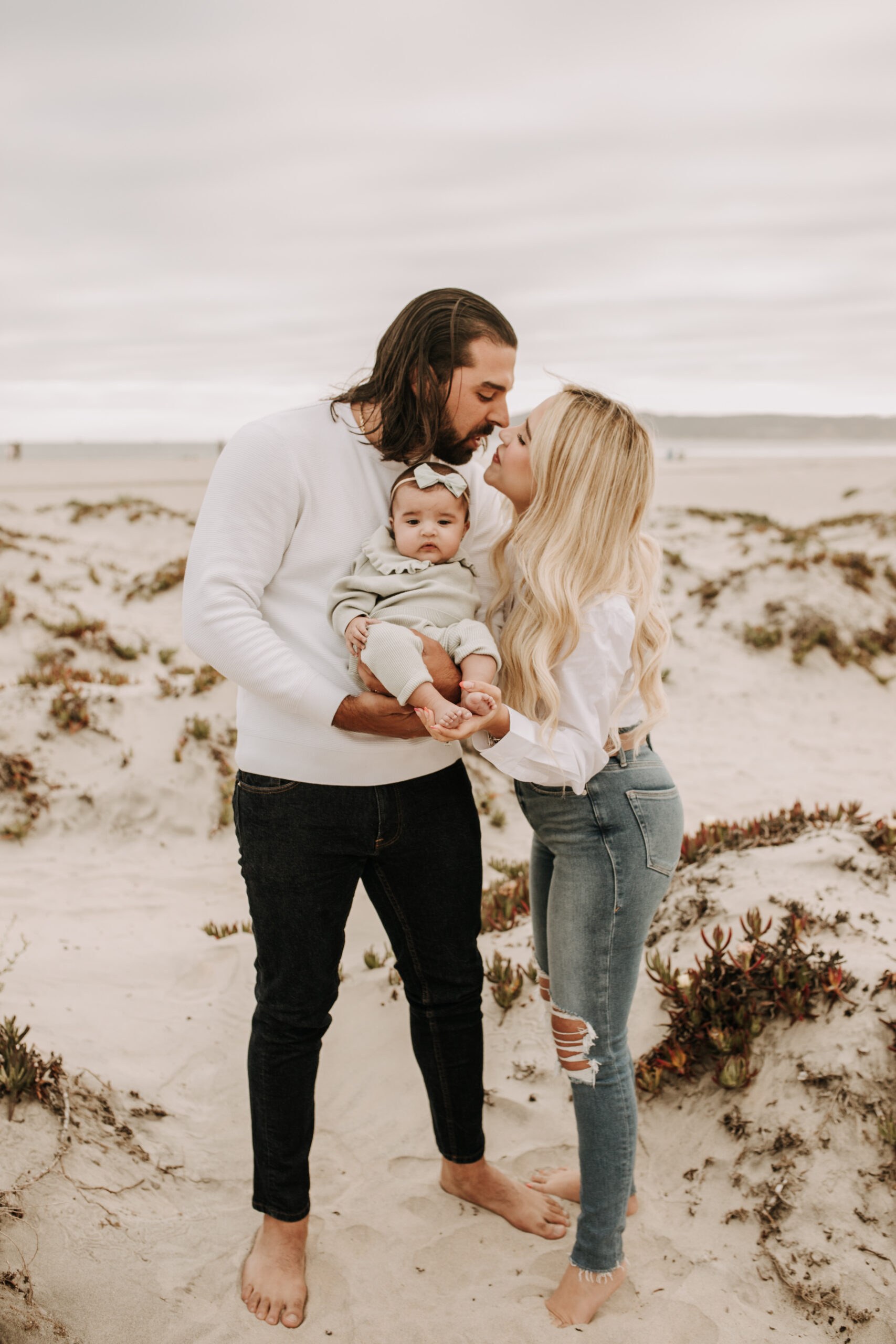 family beach session family photos on beach cloudy day beach family photoshoot San Diego family photographer Sabrina kinsella abrinalynnphoto