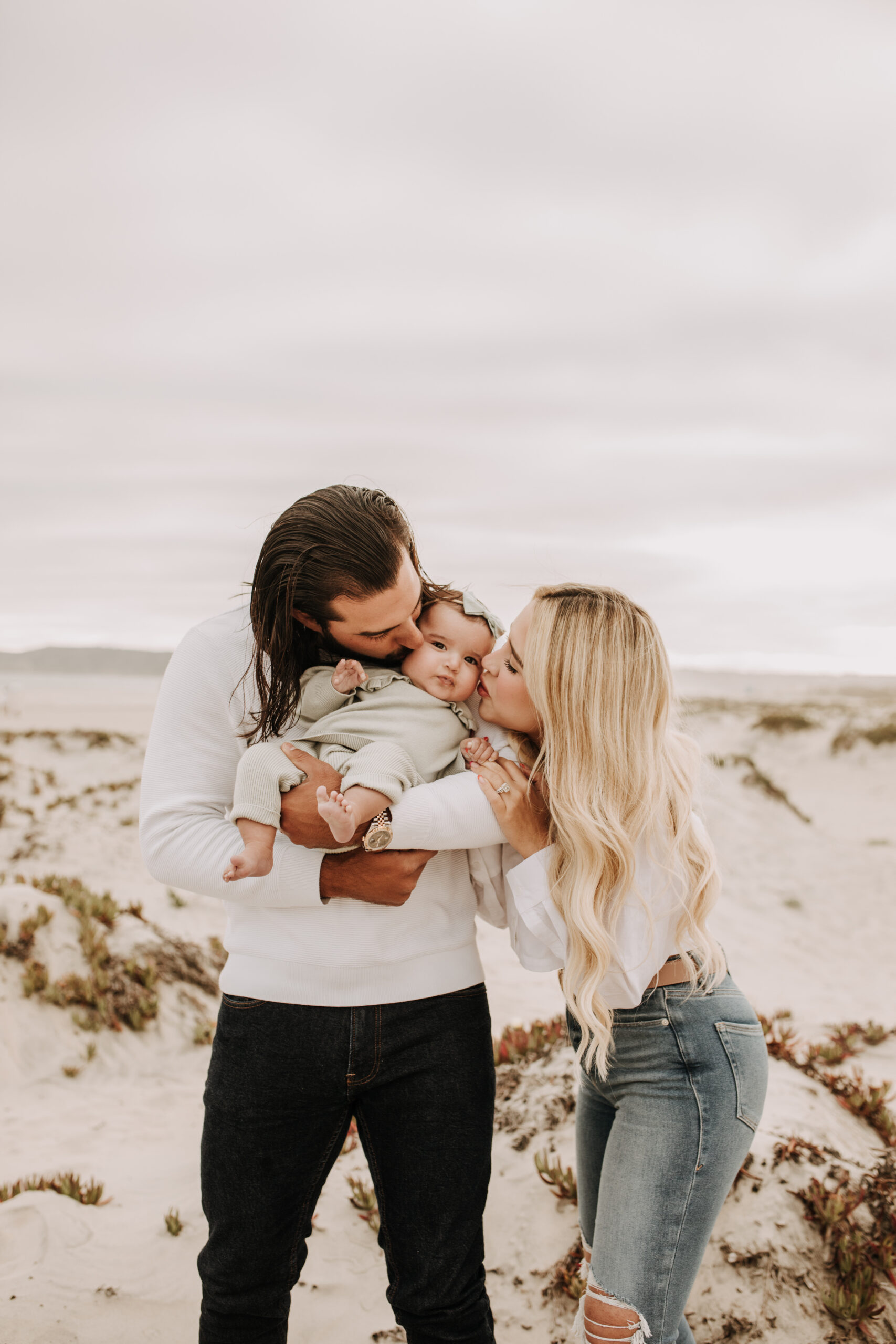 family beach session family photos on beach cloudy day beach family photoshoot San Diego family photographer Sabrina kinsella abrinalynnphoto