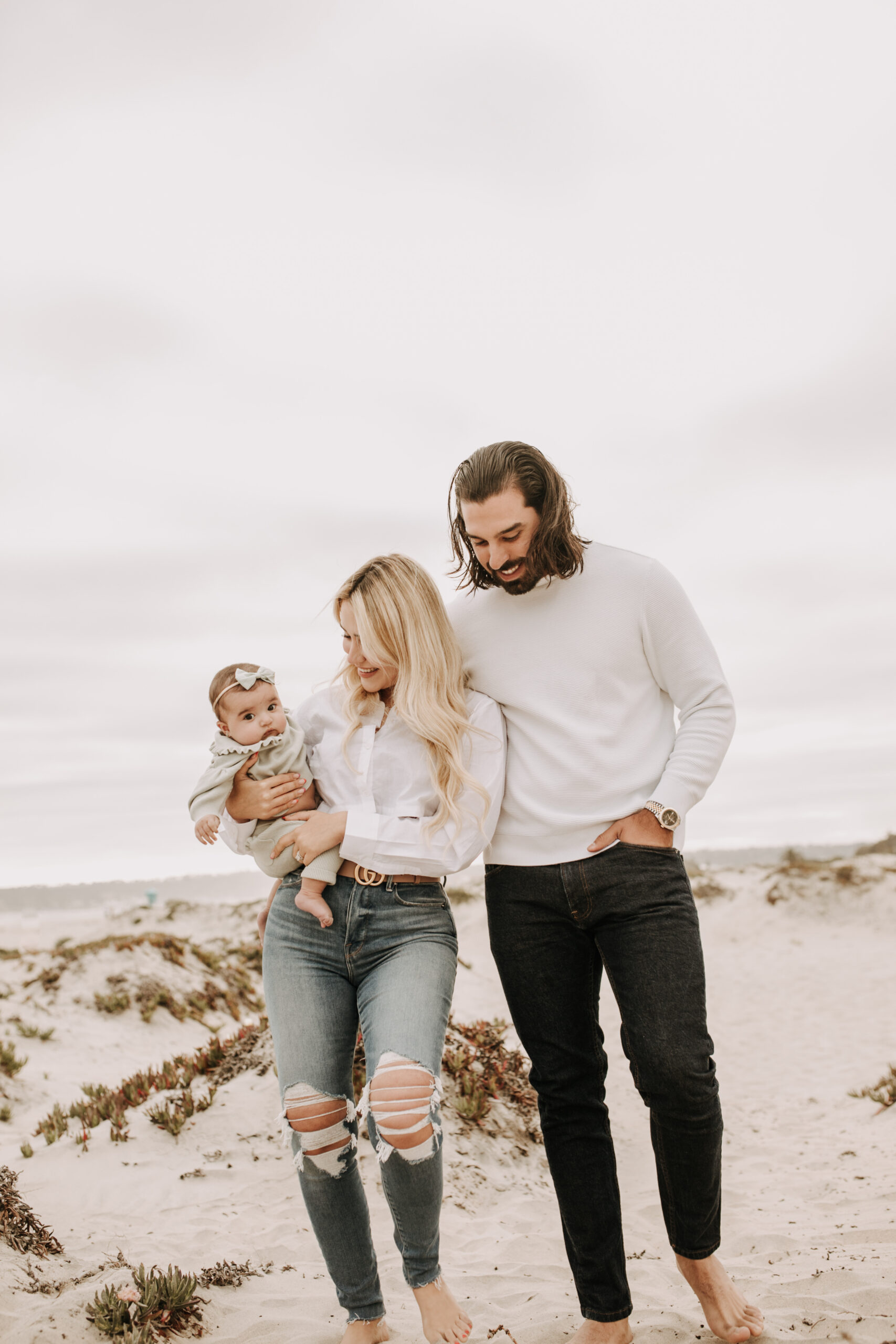 family beach session family photos on beach cloudy day beach family photoshoot San Diego family photographer Sabrina kinsella abrinalynnphoto