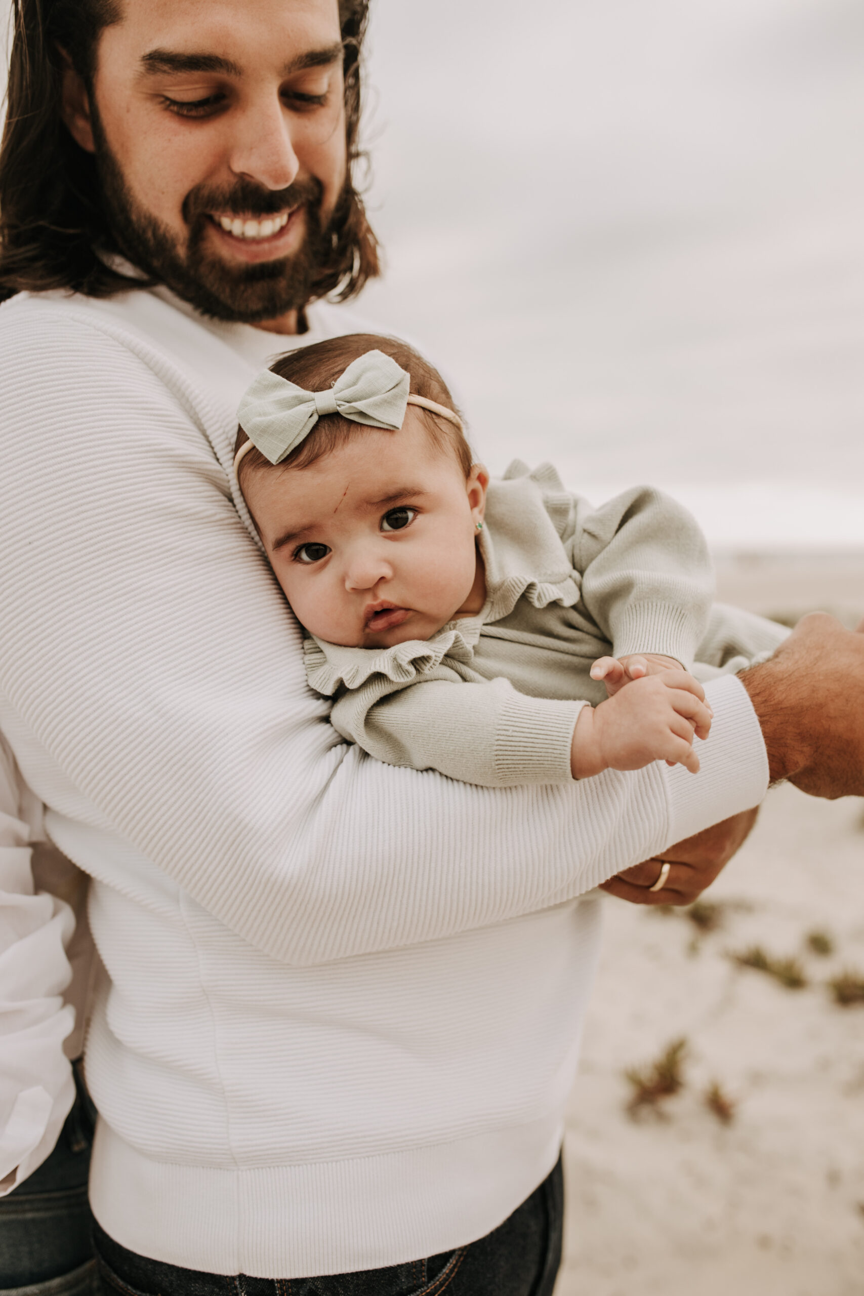 family beach session family photos on beach cloudy day beach family photoshoot San Diego family photographer Sabrina kinsella abrinalynnphoto