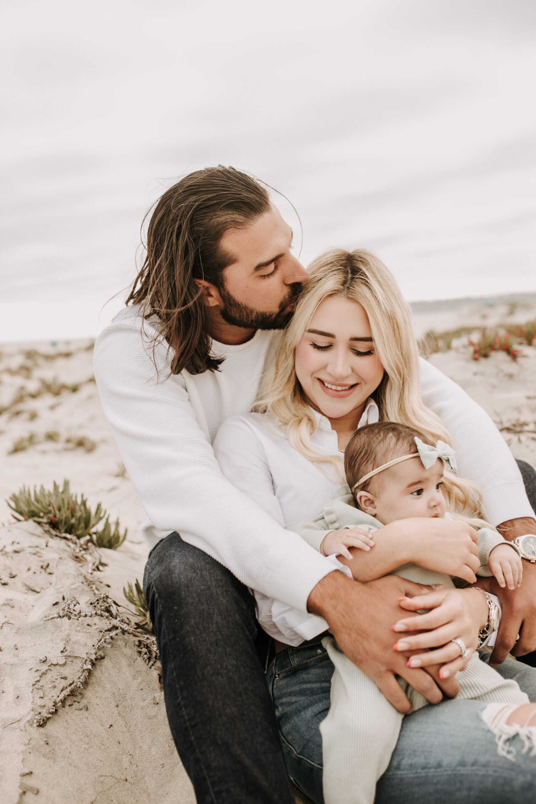 family beach session family photos on beach cloudy day beach family photoshoot San Diego family photographer Sabrina kinsella abrinalynnphoto