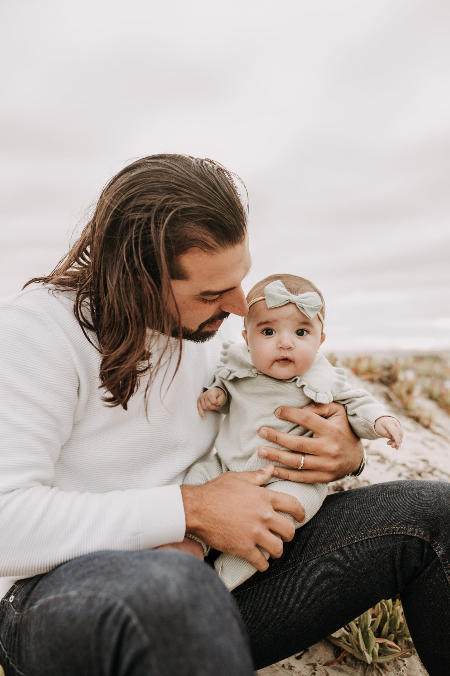 family beach session family photos on beach cloudy day beach family photoshoot San Diego family photographer Sabrina kinsella abrinalynnphoto