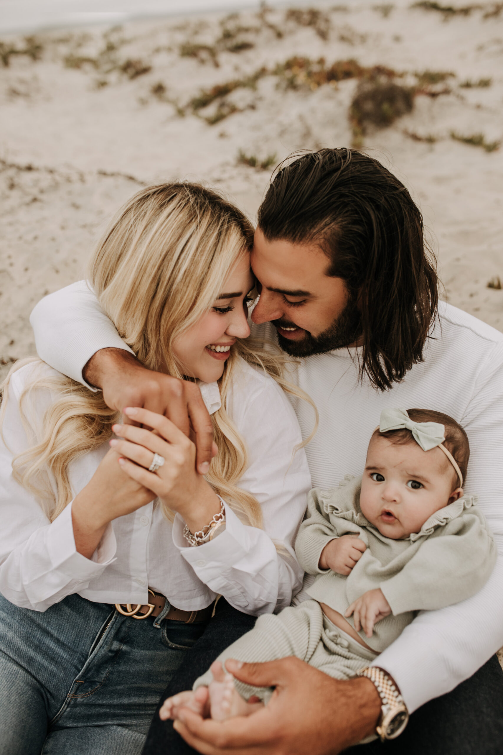 family beach session family photos on beach cloudy day beach family photoshoot San Diego family photographer Sabrina kinsella abrinalynnphoto