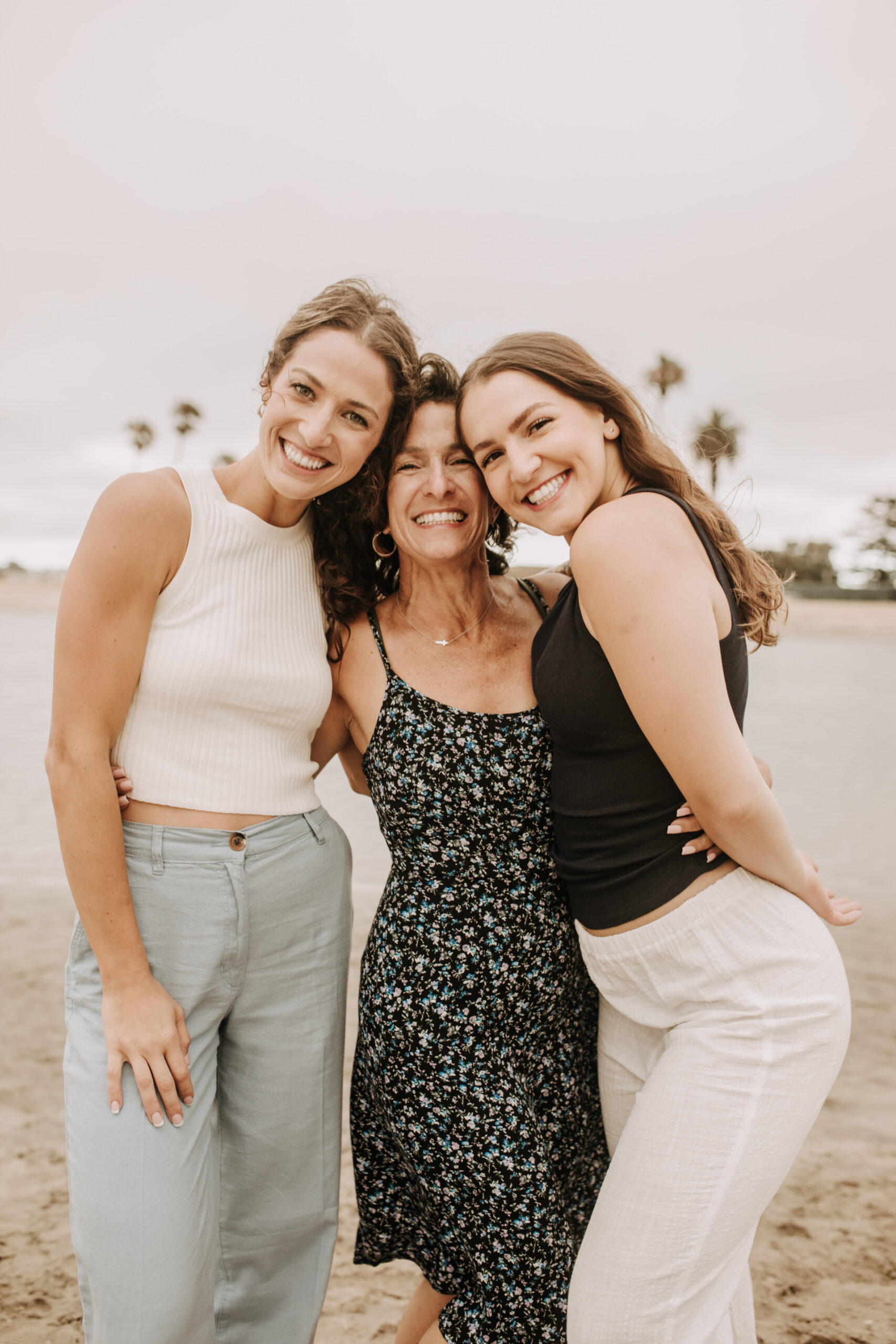 large family beach session family photos on the beach cloudy day big family great grand children San Diego family photographer