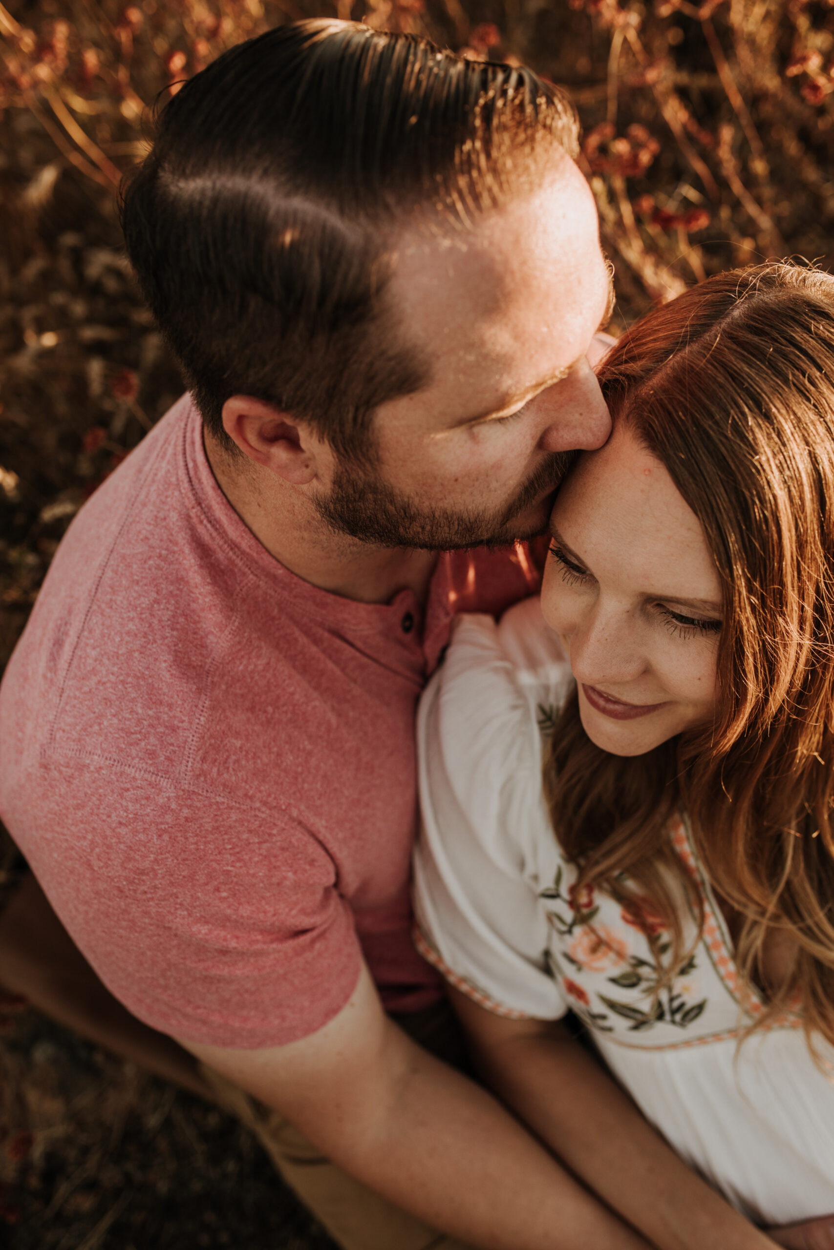 outdoor maternity photos warm and sunny maternity photos couples photos summer field white dress pregnancy San Diego photographer Sabrina kinsella