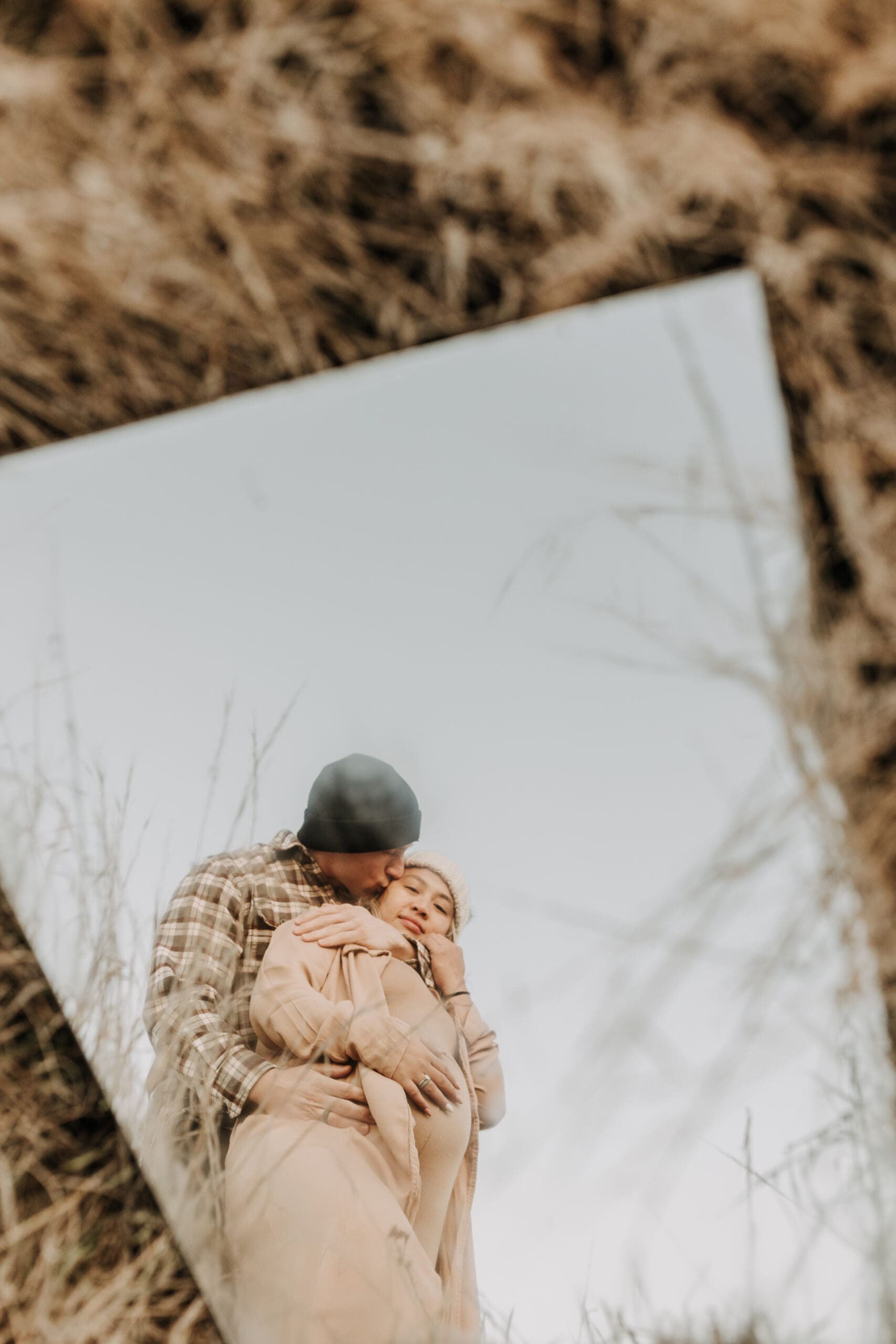 warm outdoor sunrise maternity photos San Diego brown tones backdrop pregnancy San Diego family photographer Sabrina kinsella