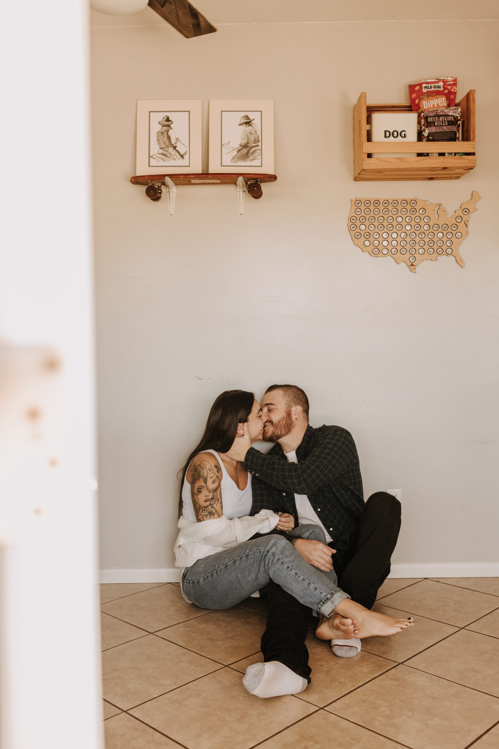 in home San Diego pregnancy reveal photos maternity photos couple in home ultrasound love reveal baby pregnancy San Diego family photographer Sabrina kinsella