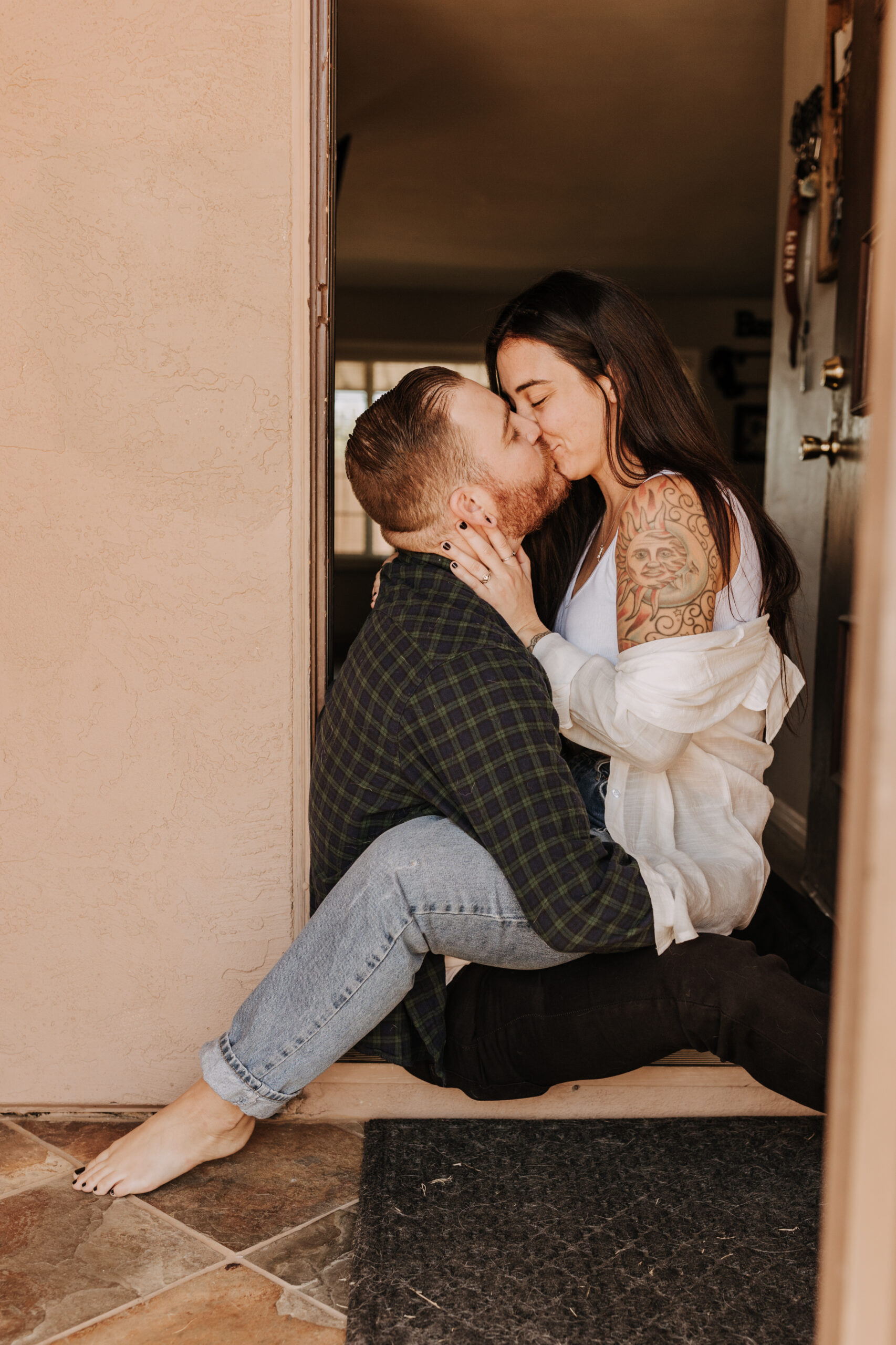 in home San Diego pregnancy reveal photos maternity photos couple in home ultrasound love reveal baby pregnancy San Diego family photographer Sabrina kinsella