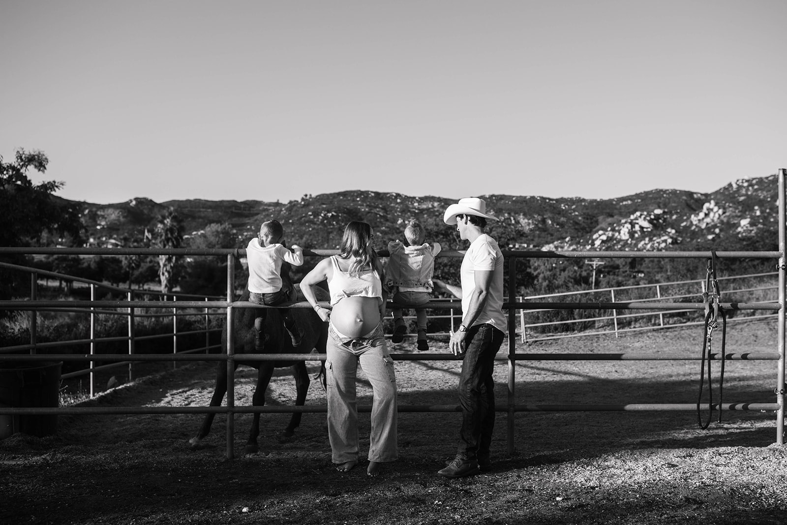 family photoshoot on a farm