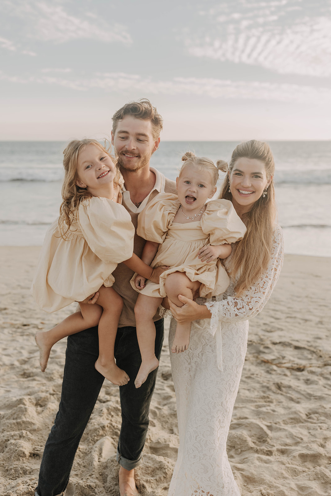 family photos at the beach with little ones