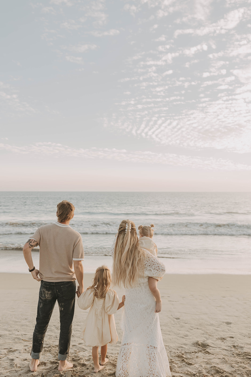 family photos at the beach with little ones